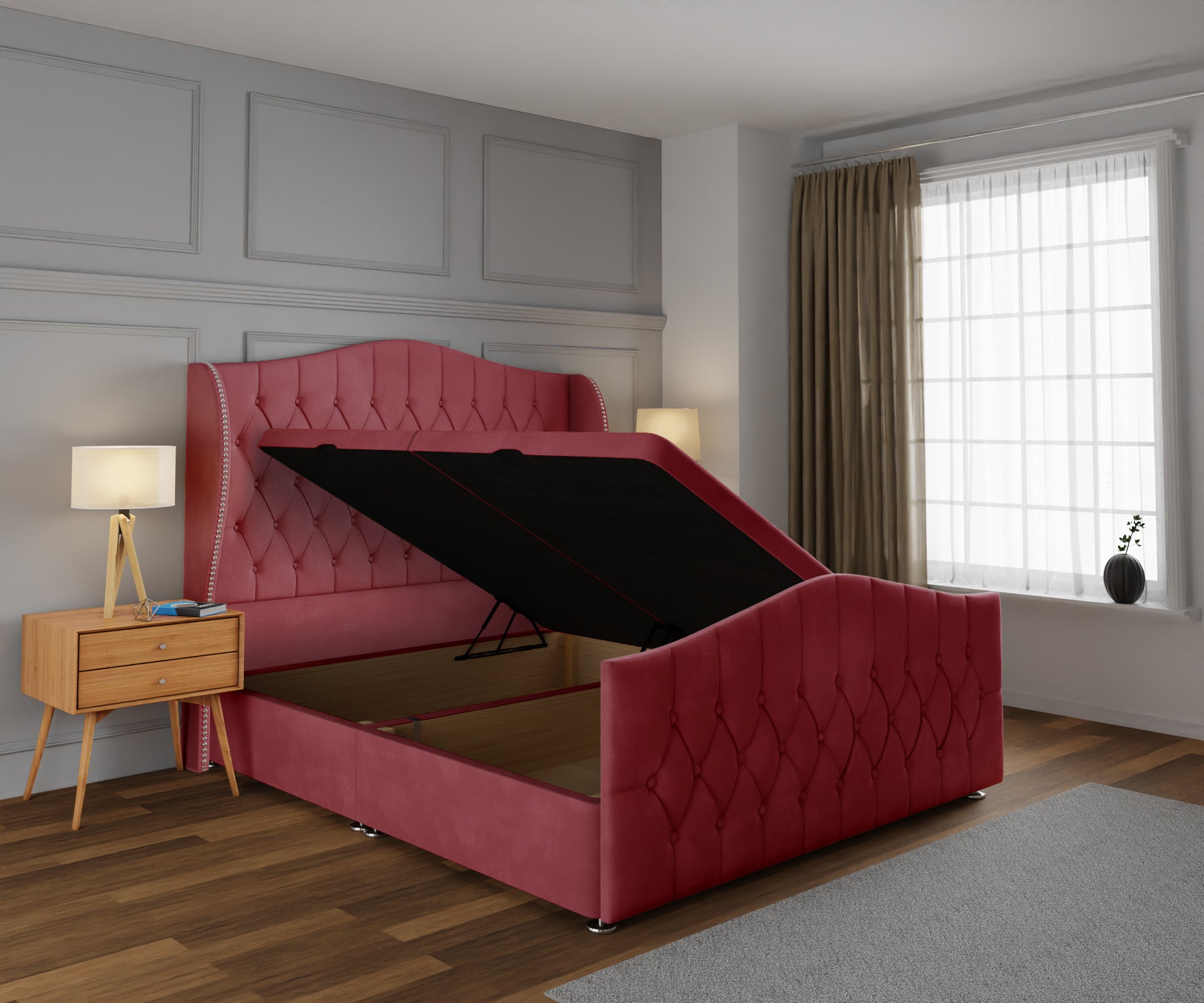 Marylebone Ottoman Storage Divan Bed Base And Headboard With Footboard