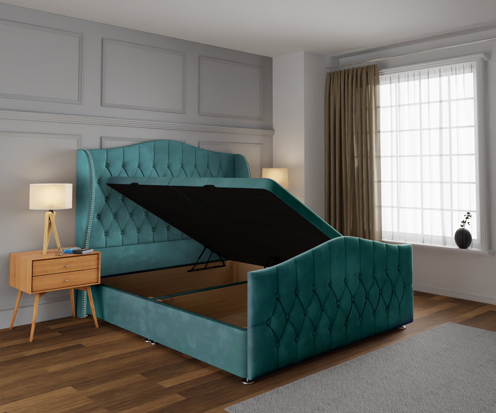 Marylebone Ottoman Storage Divan Bed Base And Headboard With Footboard