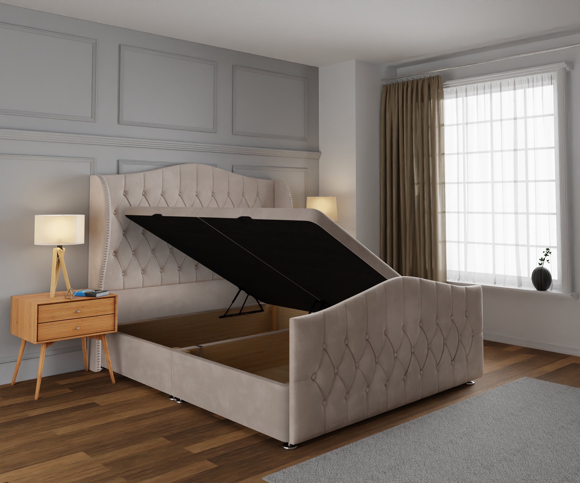 Marylebone Ottoman Storage Divan Bed Base And Headboard With Footboard