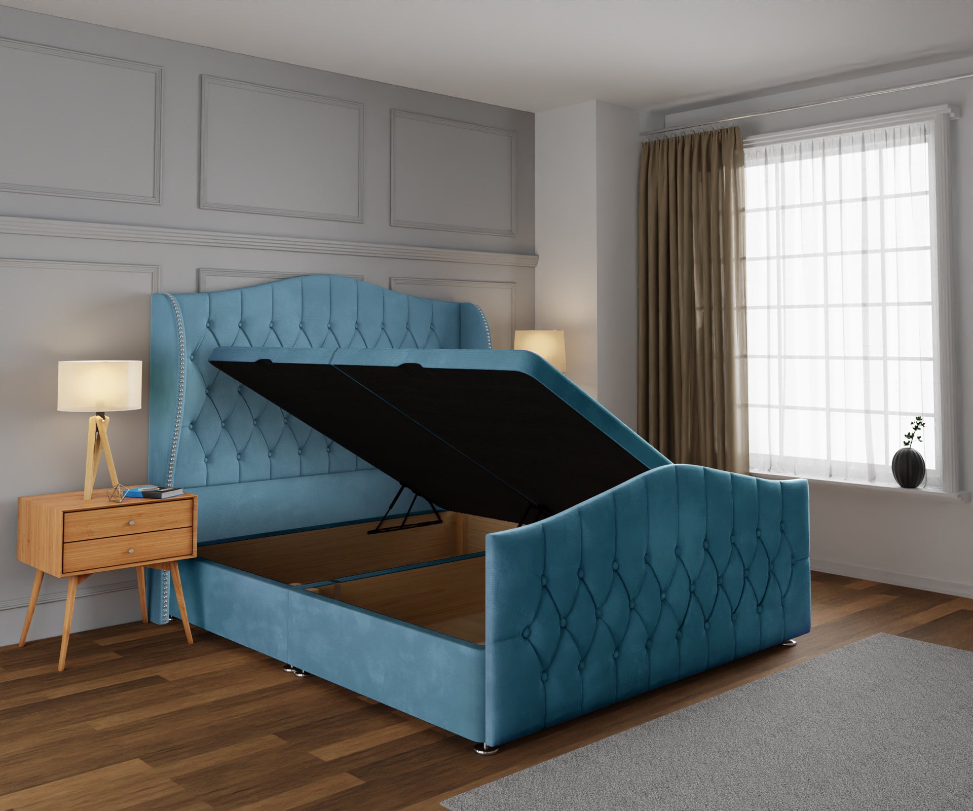 Marylebone Ottoman Storage Divan Bed Base And Headboard With Footboard