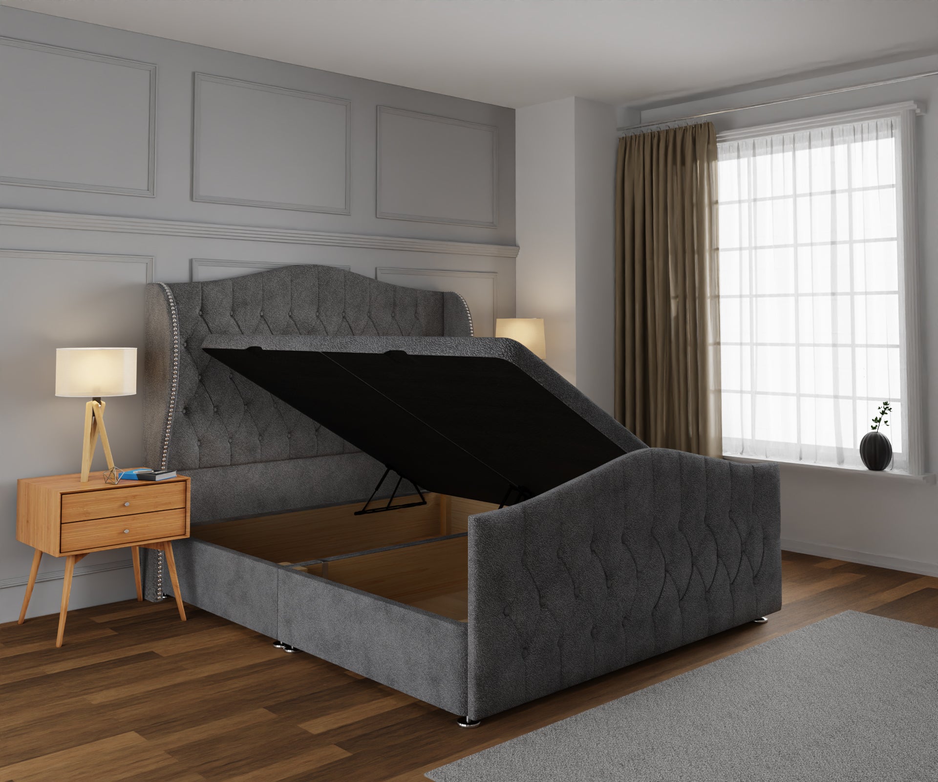 Marylebone Ottoman Storage Divan Bed Base And Headboard With Footboard