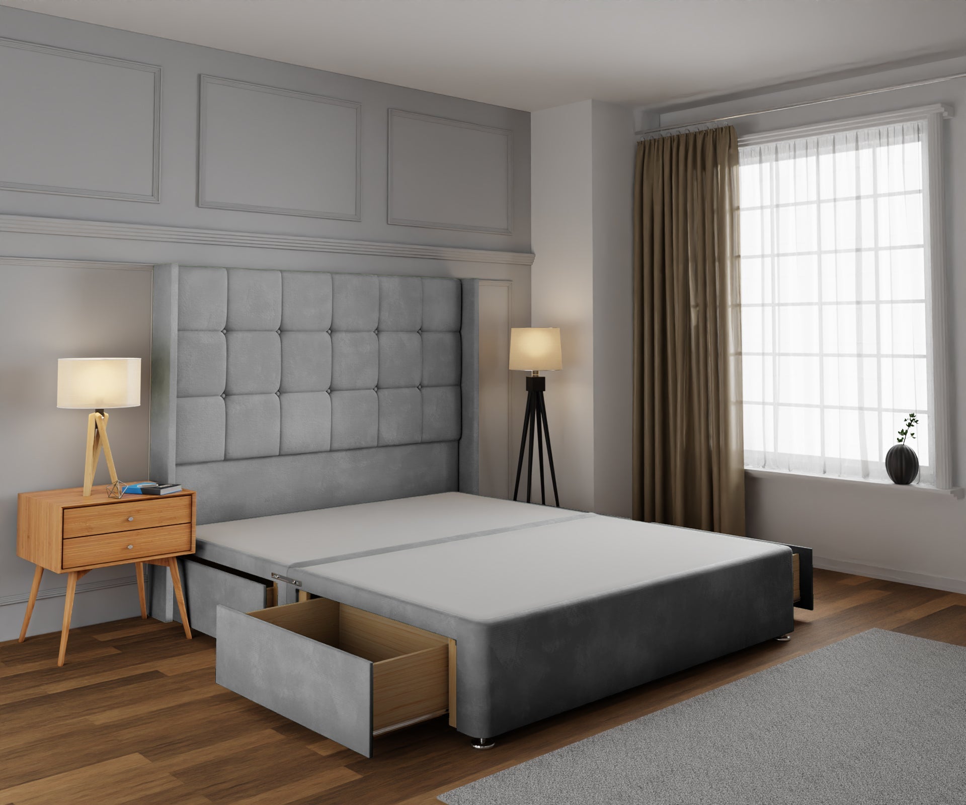 Mayfair Divan Bed Base With Headboard