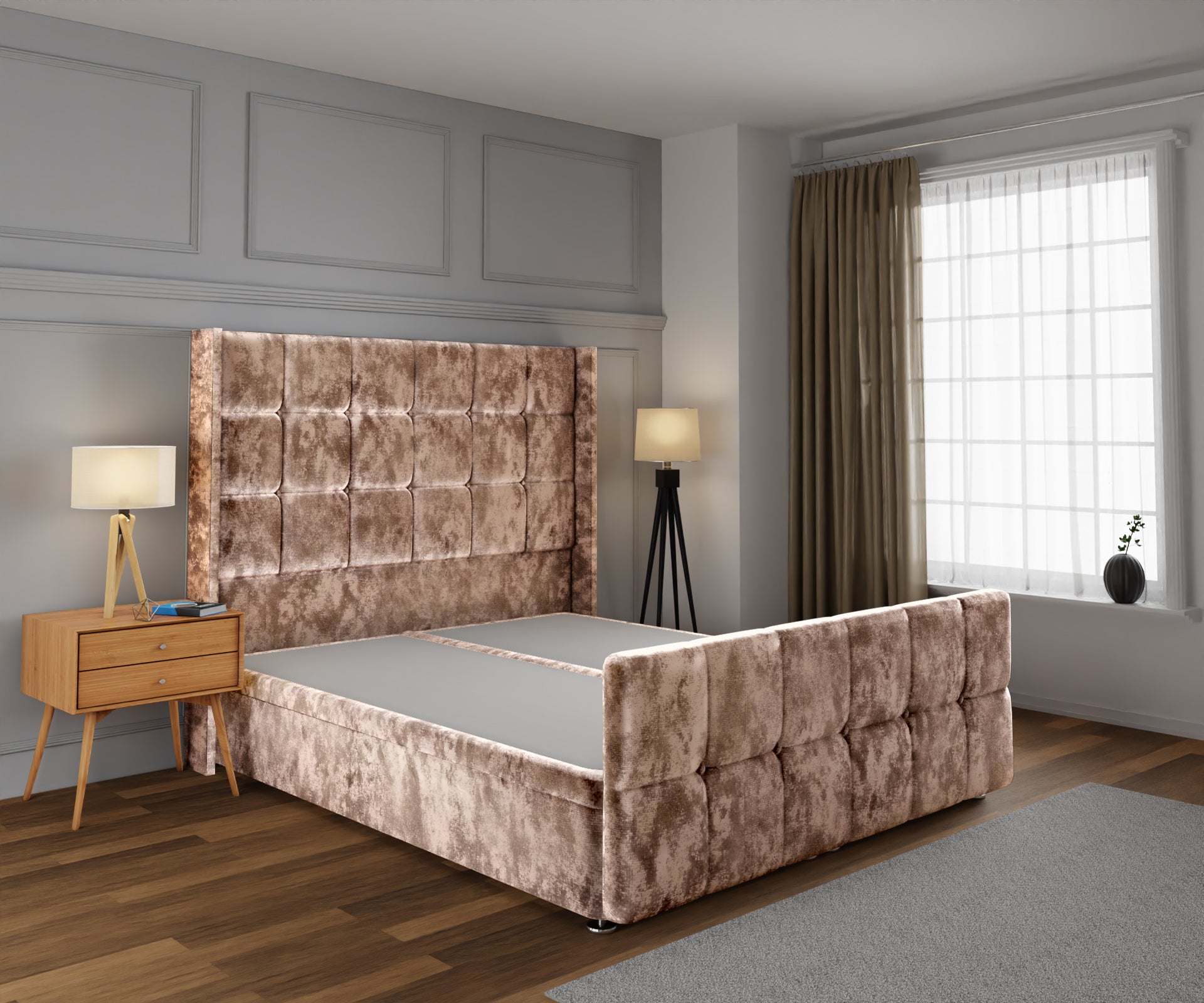 Mayfair Ottoman Storage Divan Bed Base And Headboard With Footboard