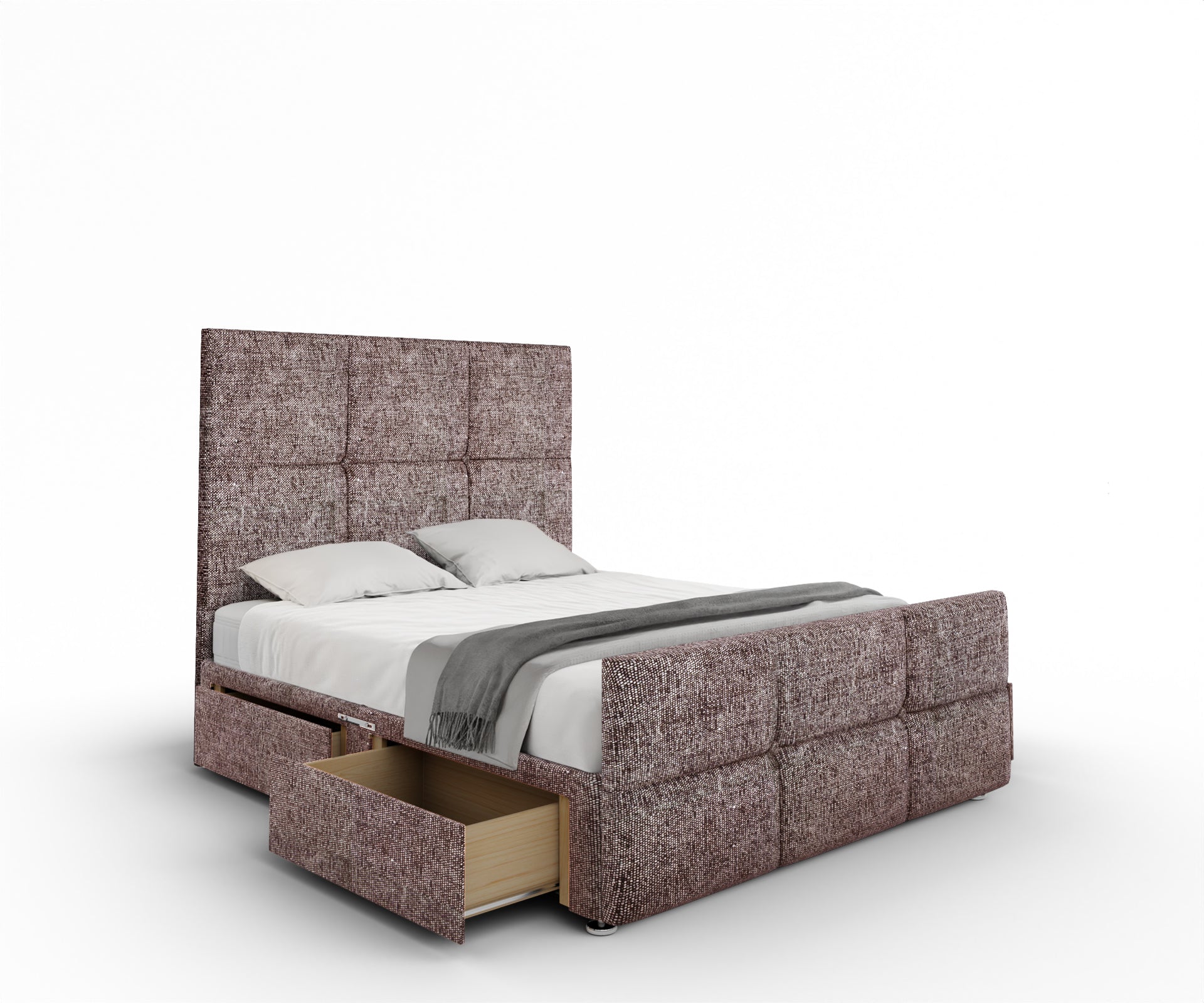 Mia Cube Large Divan Bed Set With Footboard