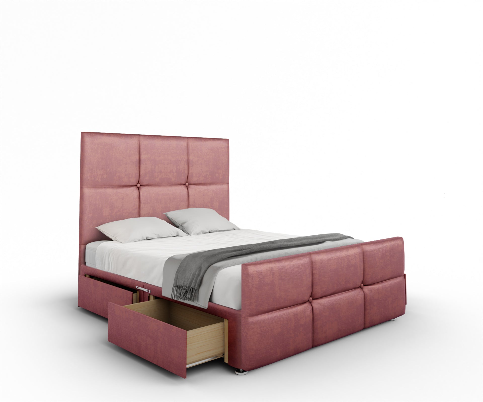 Mia Cube Large Divan Bed Set With Footboard