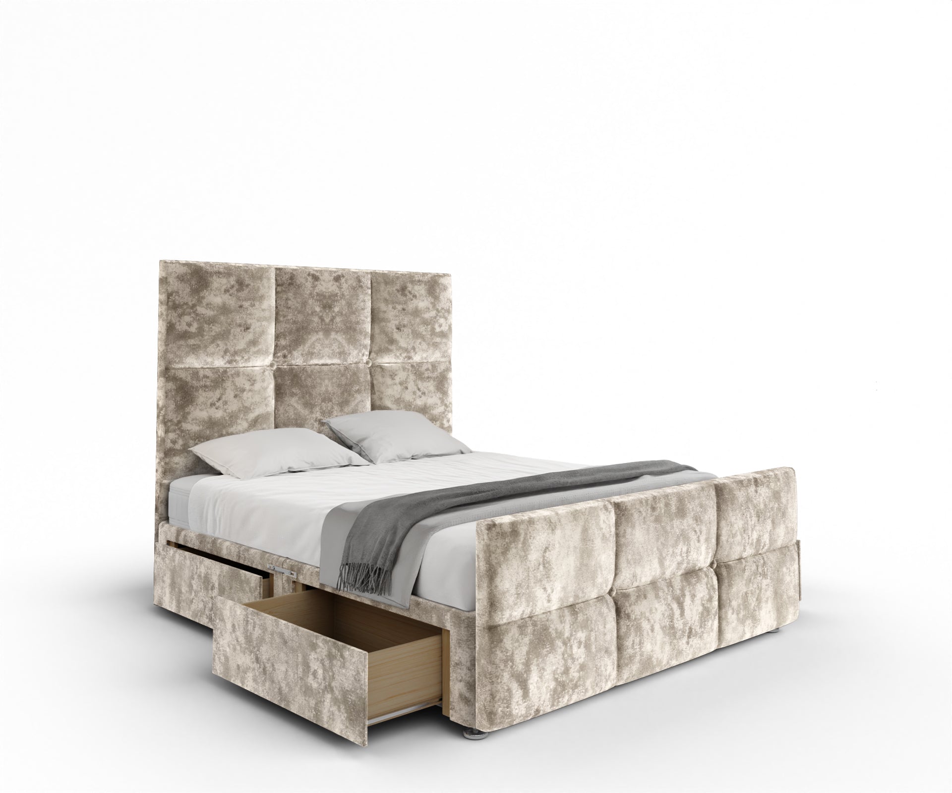 Mia Cube Large Divan Bed Set With Footboard