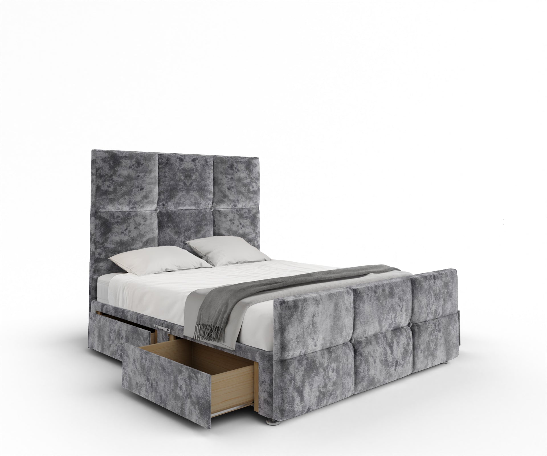 Mia Cube Large Divan Bed Set With Footboard