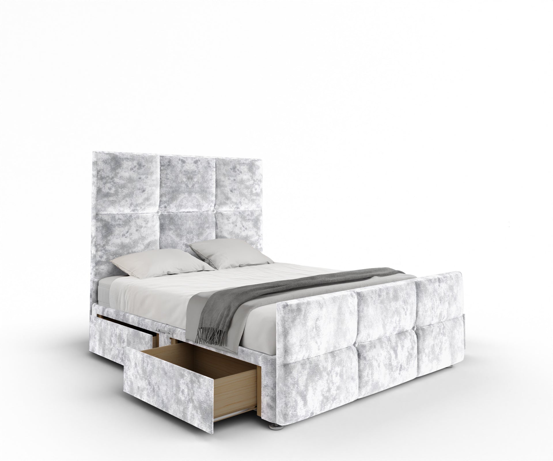 Mia Cube Large Divan Bed Set With Footboard