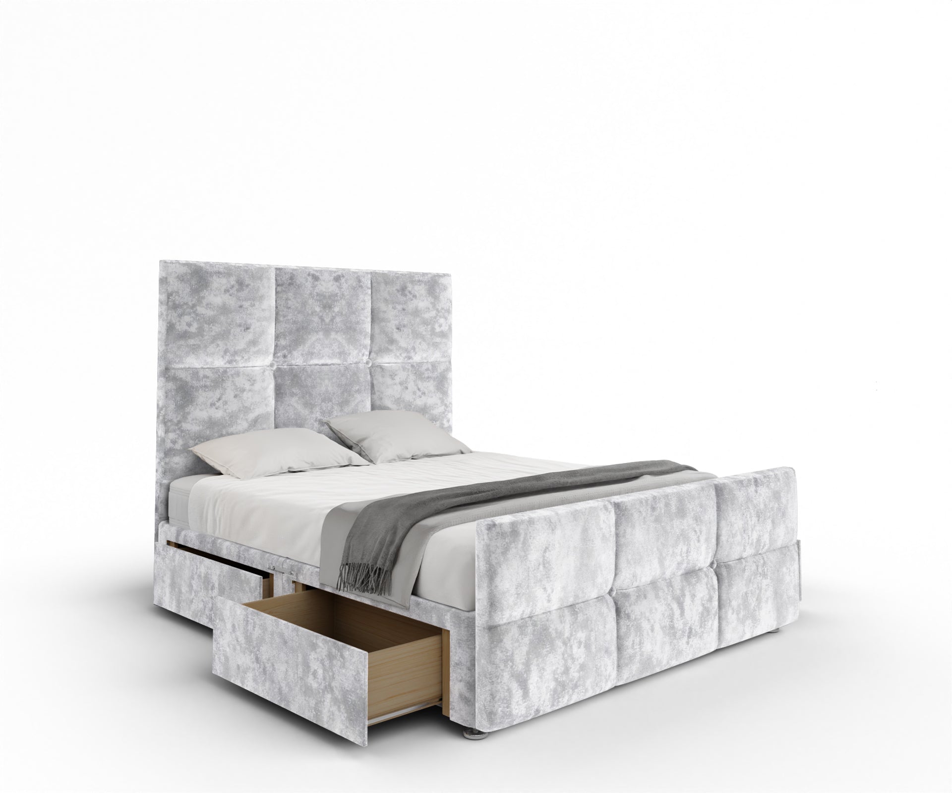 Mia Cube Large Divan Bed Set With Footboard