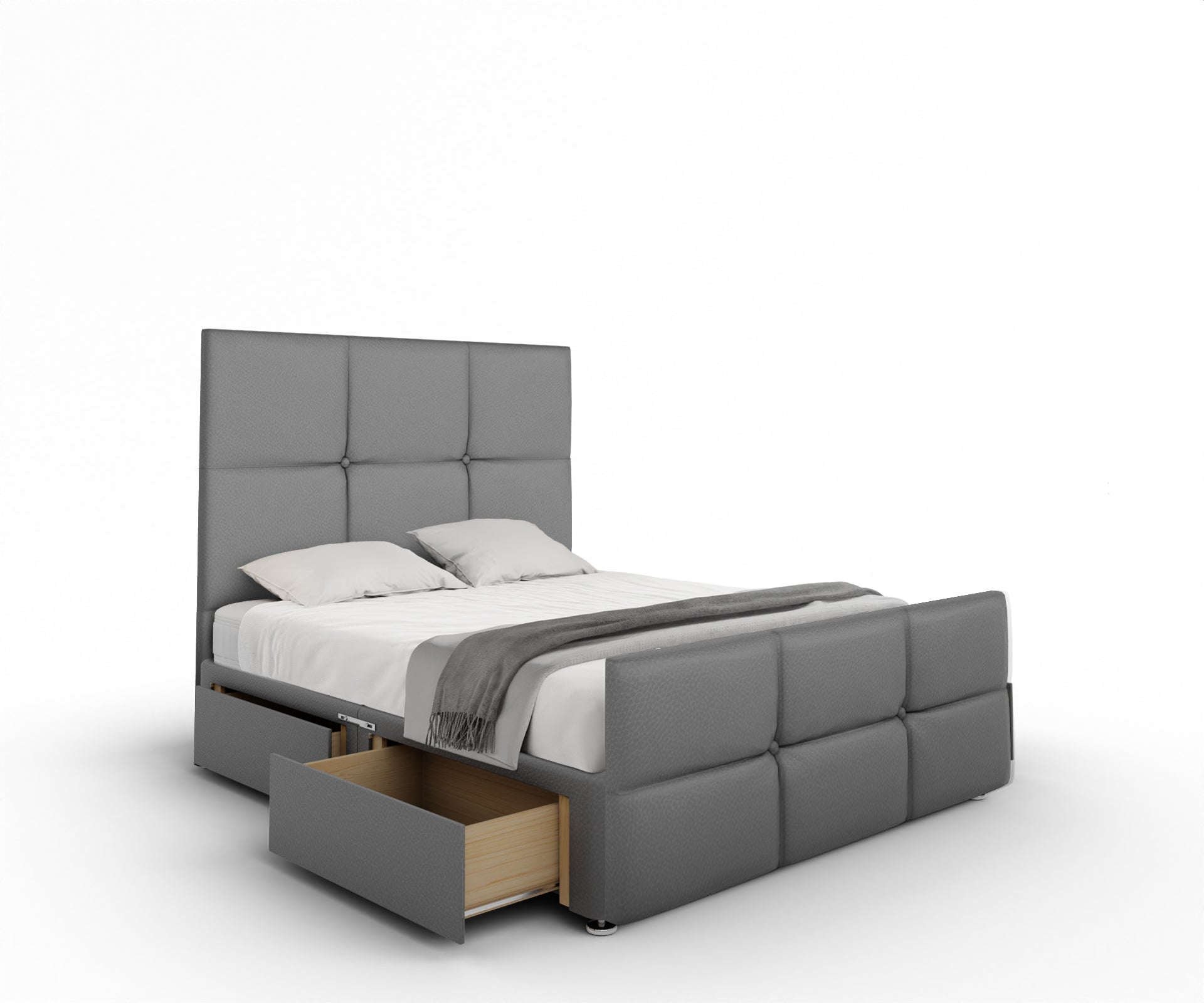 Mia Cube Large Divan Bed Set With Footboard