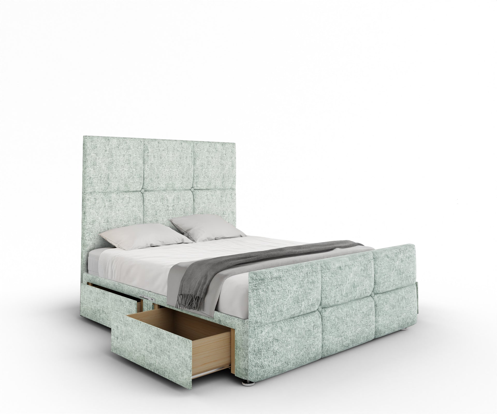 Mia Cube Large Divan Bed Set With Footboard