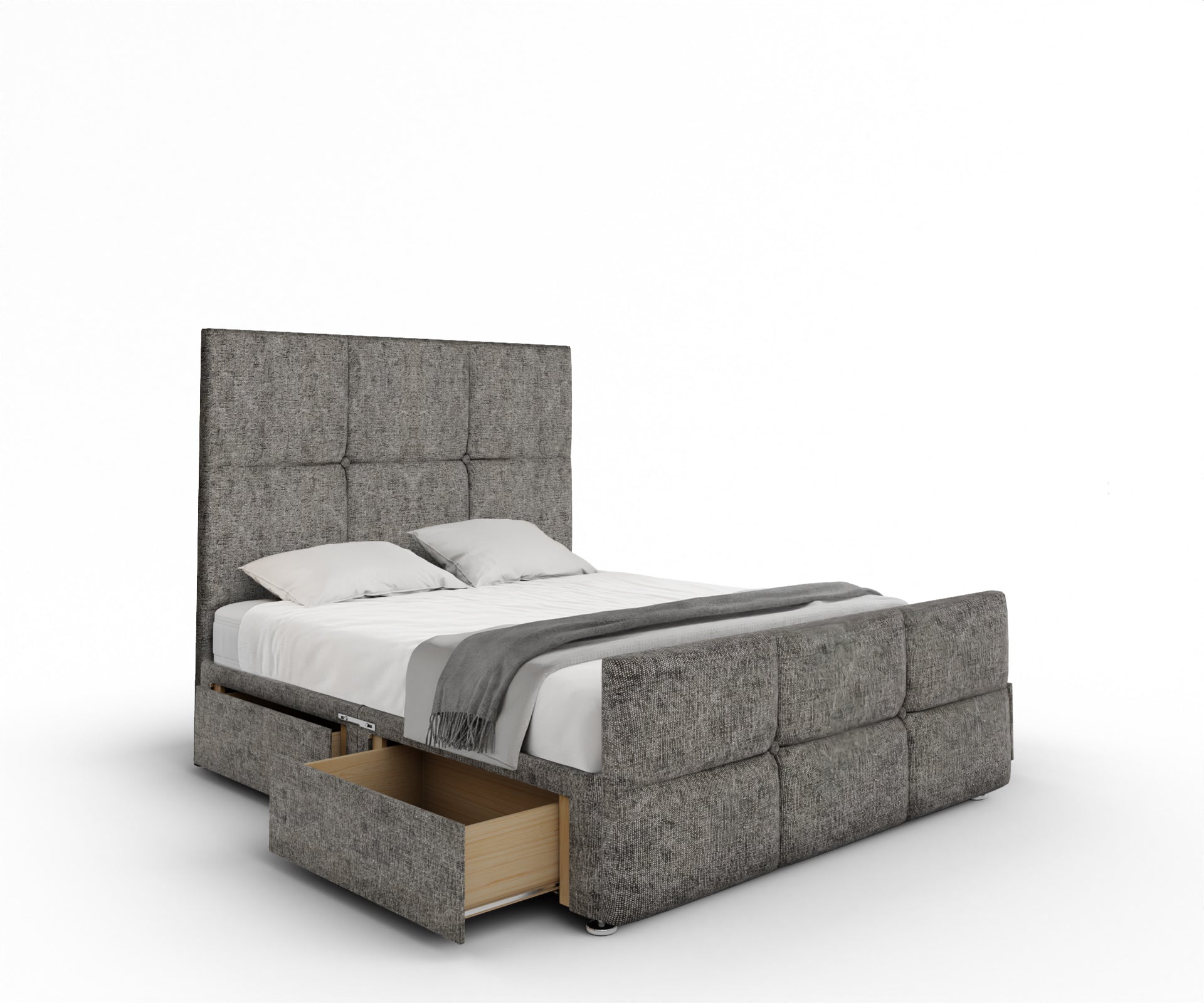 Mia Cube Large Divan Bed Set With Footboard