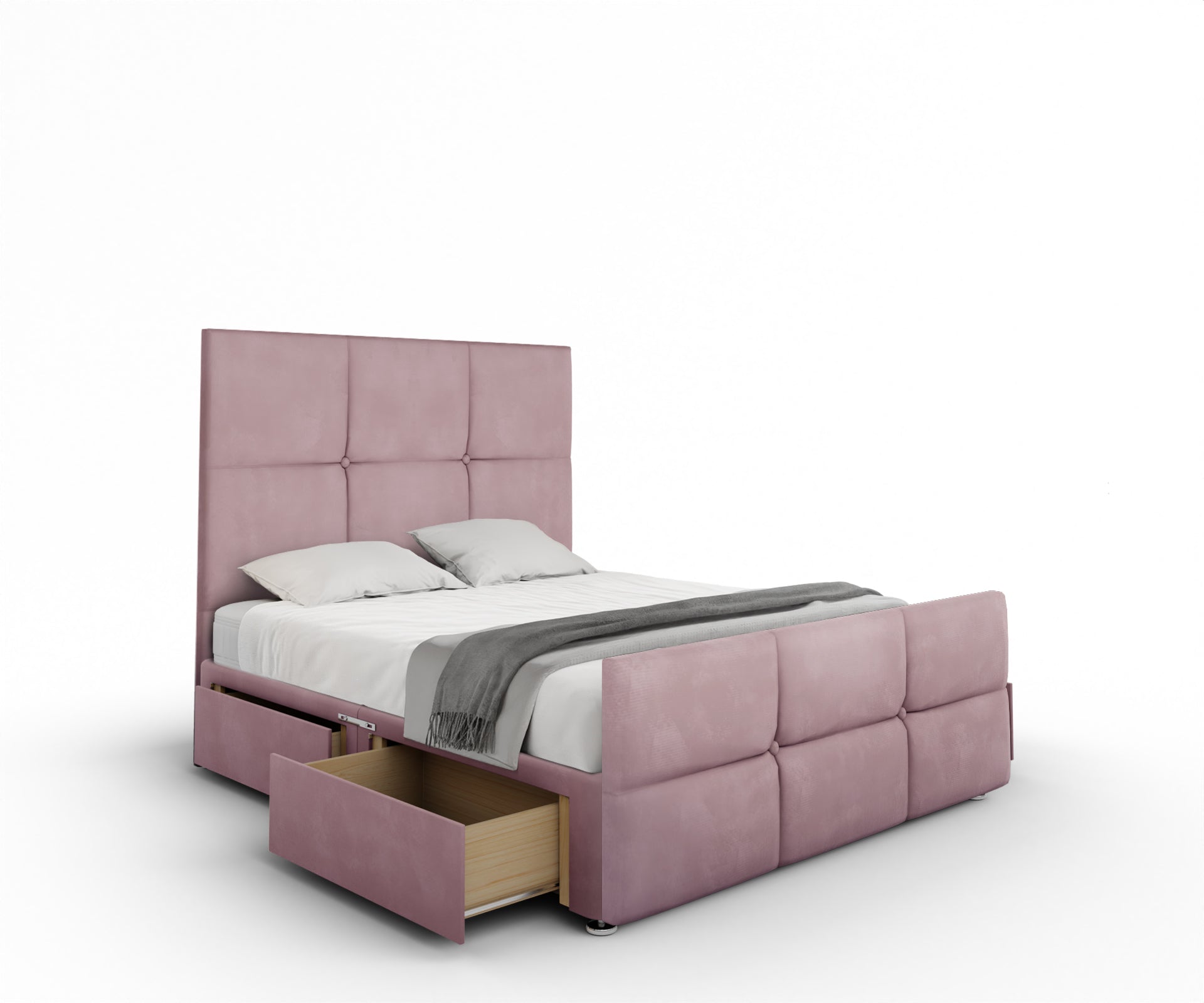 Mia Cube Large Divan Bed Set With Footboard