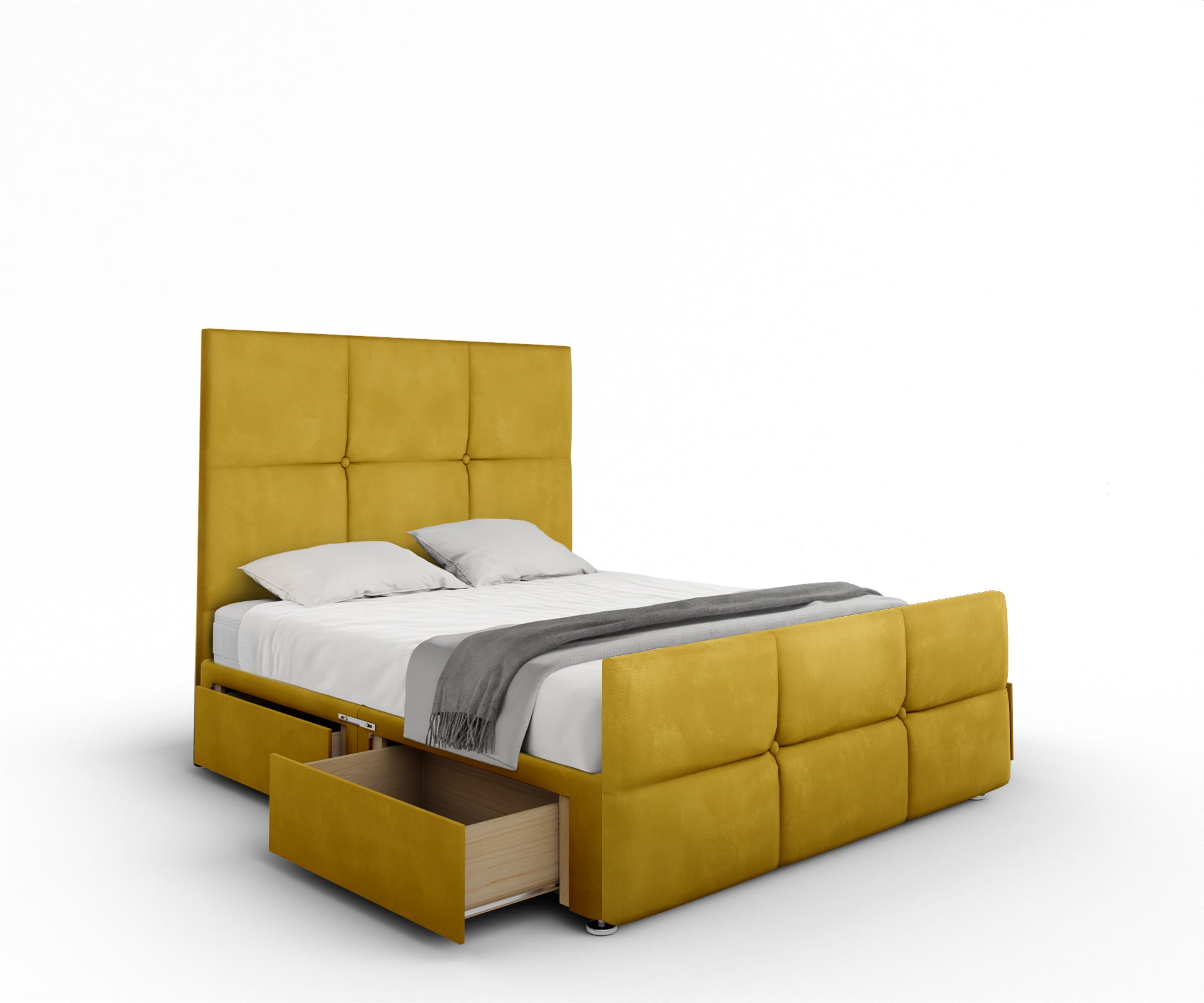 Mia Cube Large Divan Bed Set With Footboard