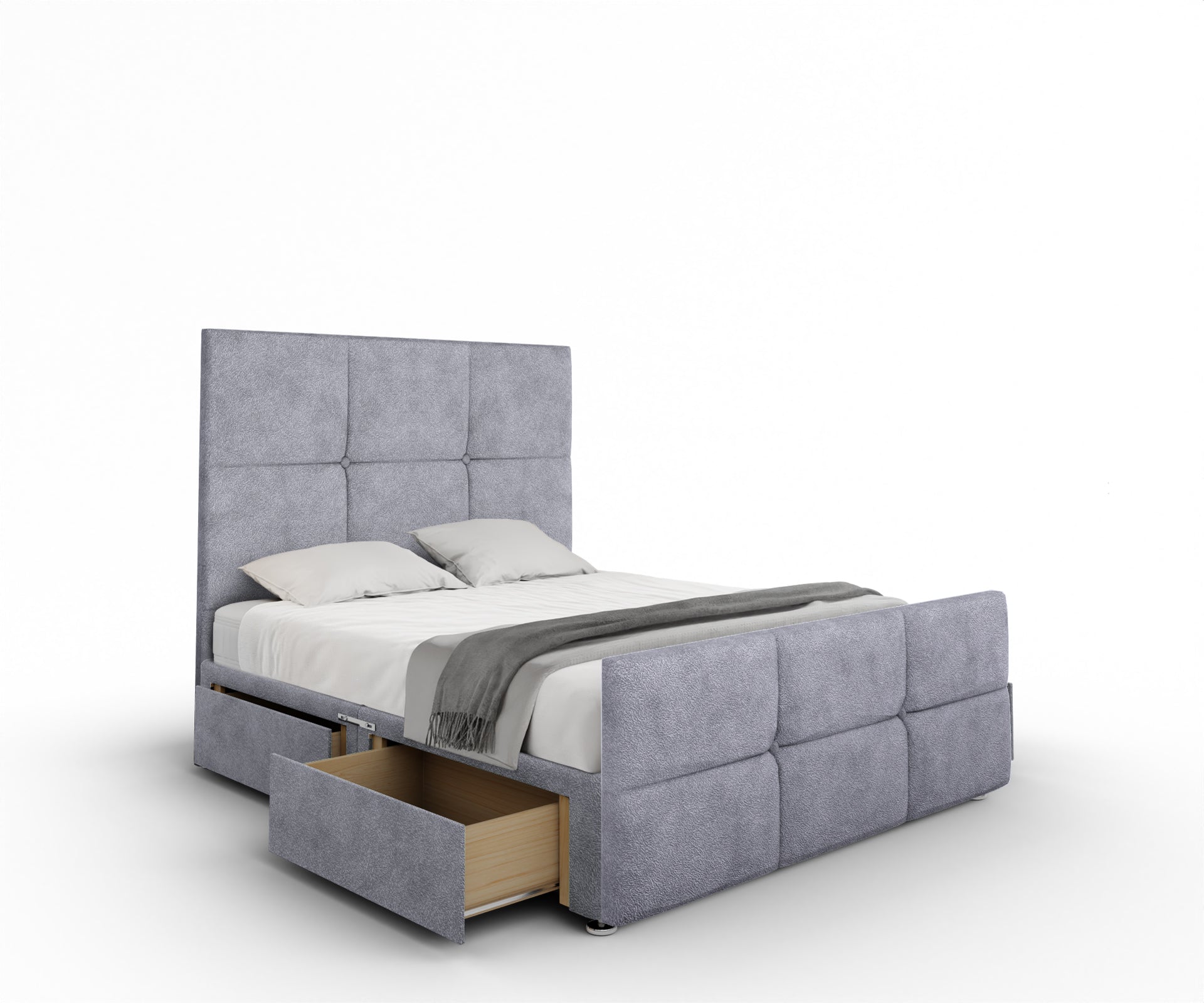 Mia Cube Large Divan Bed Set With Footboard