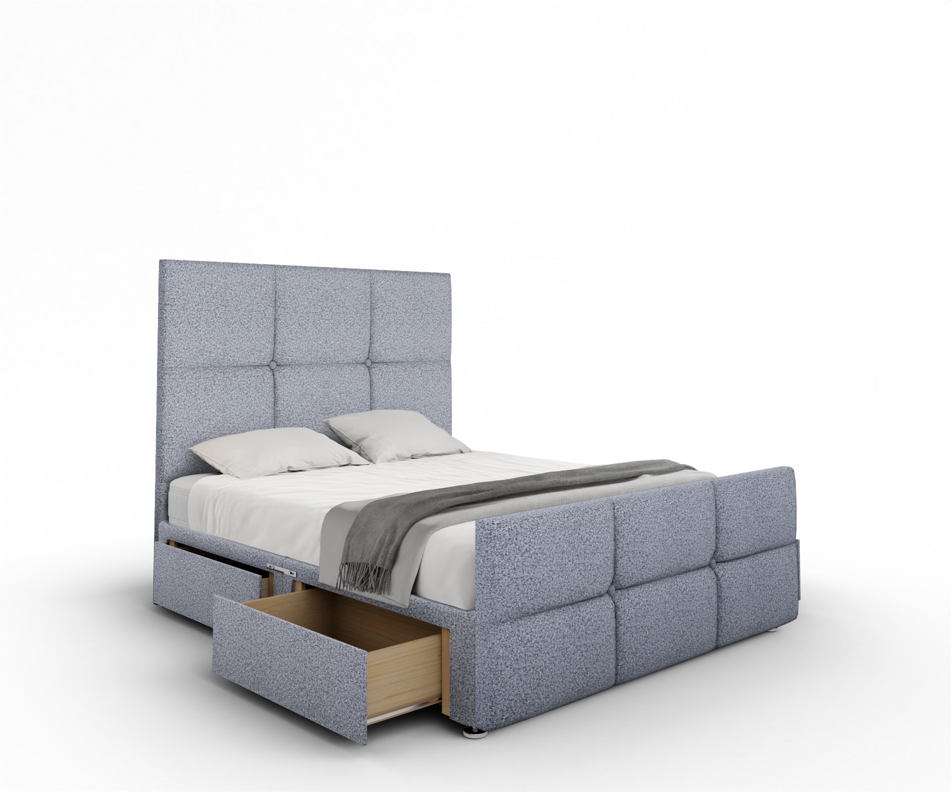 Mia Cube Large Divan Bed Set With Footboard