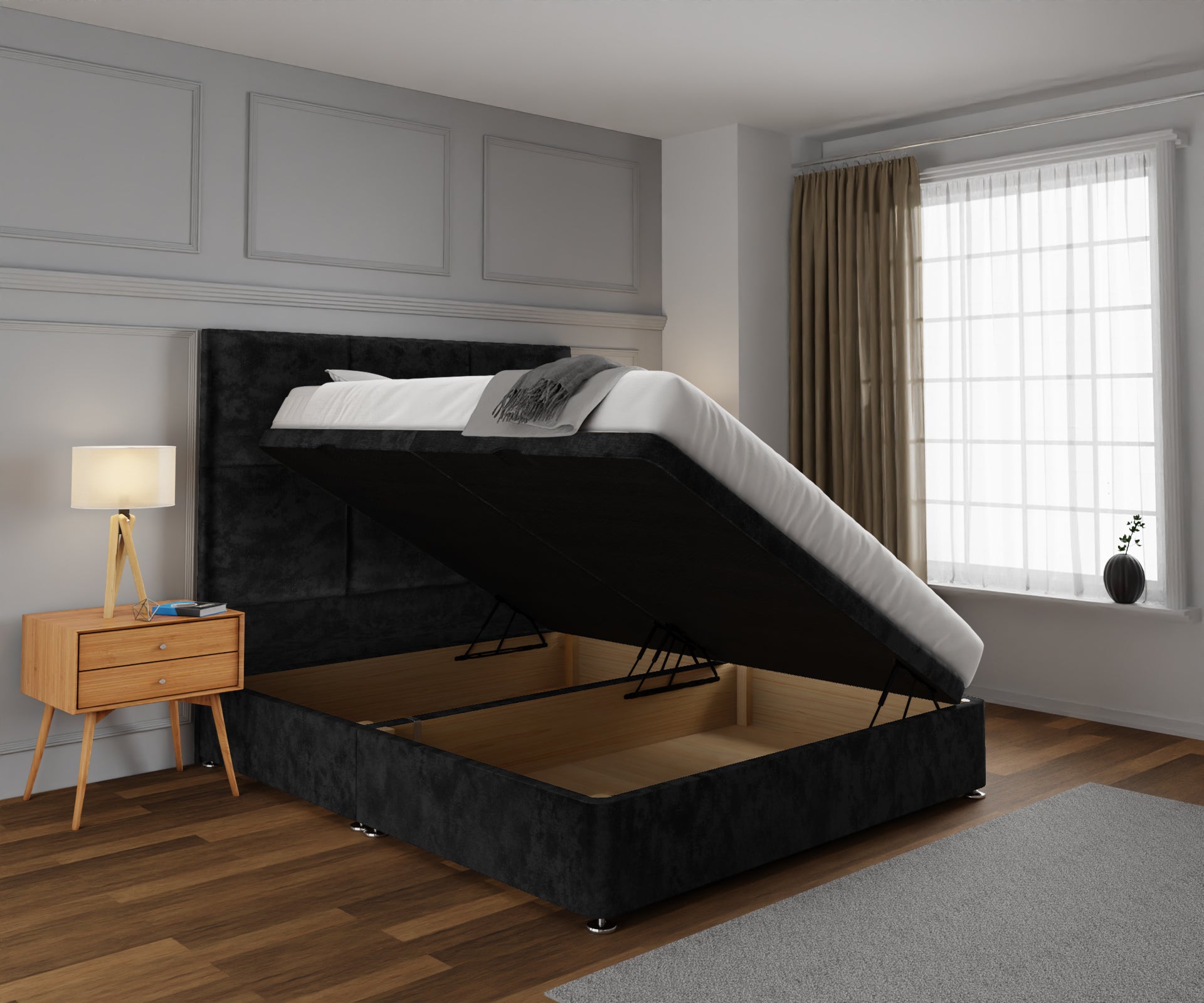 Mia Cube Large Ottoman Storage Divan Bed Set