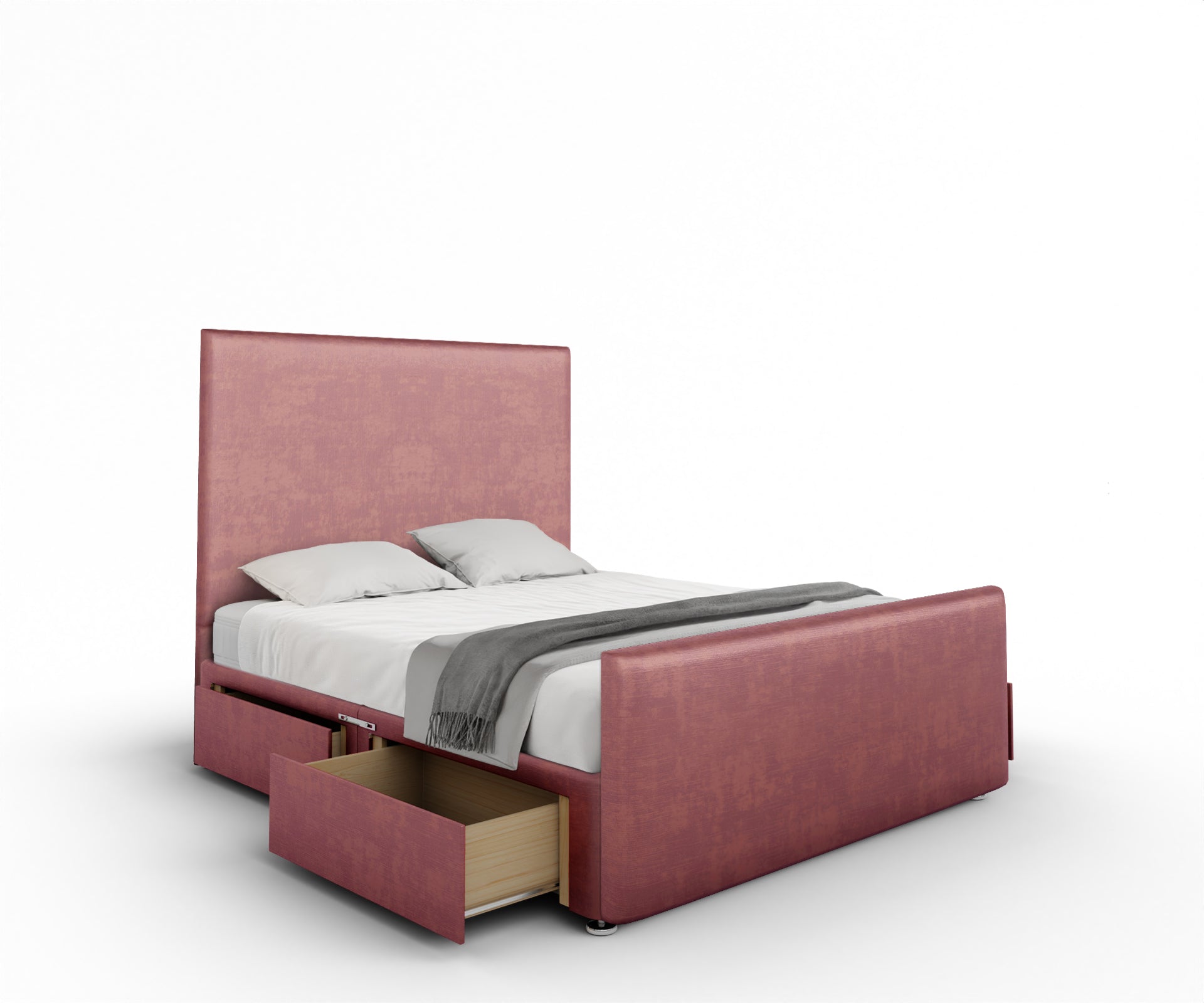 Olivia Plain Divan Bed Set With Footboard