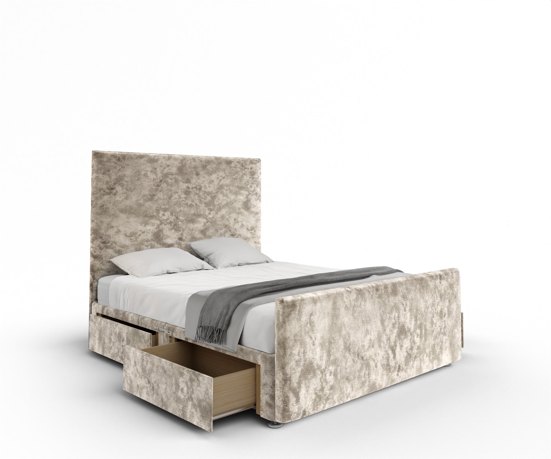 Olivia Plain Divan Bed Set With Footboard