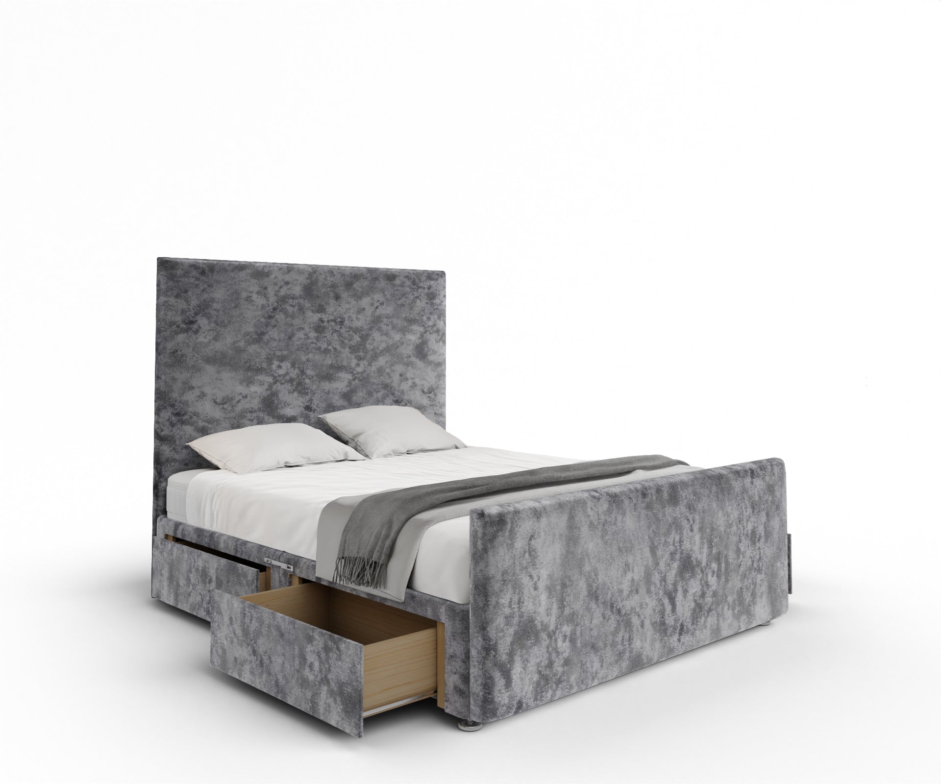 Olivia Plain Divan Bed Set With Footboard