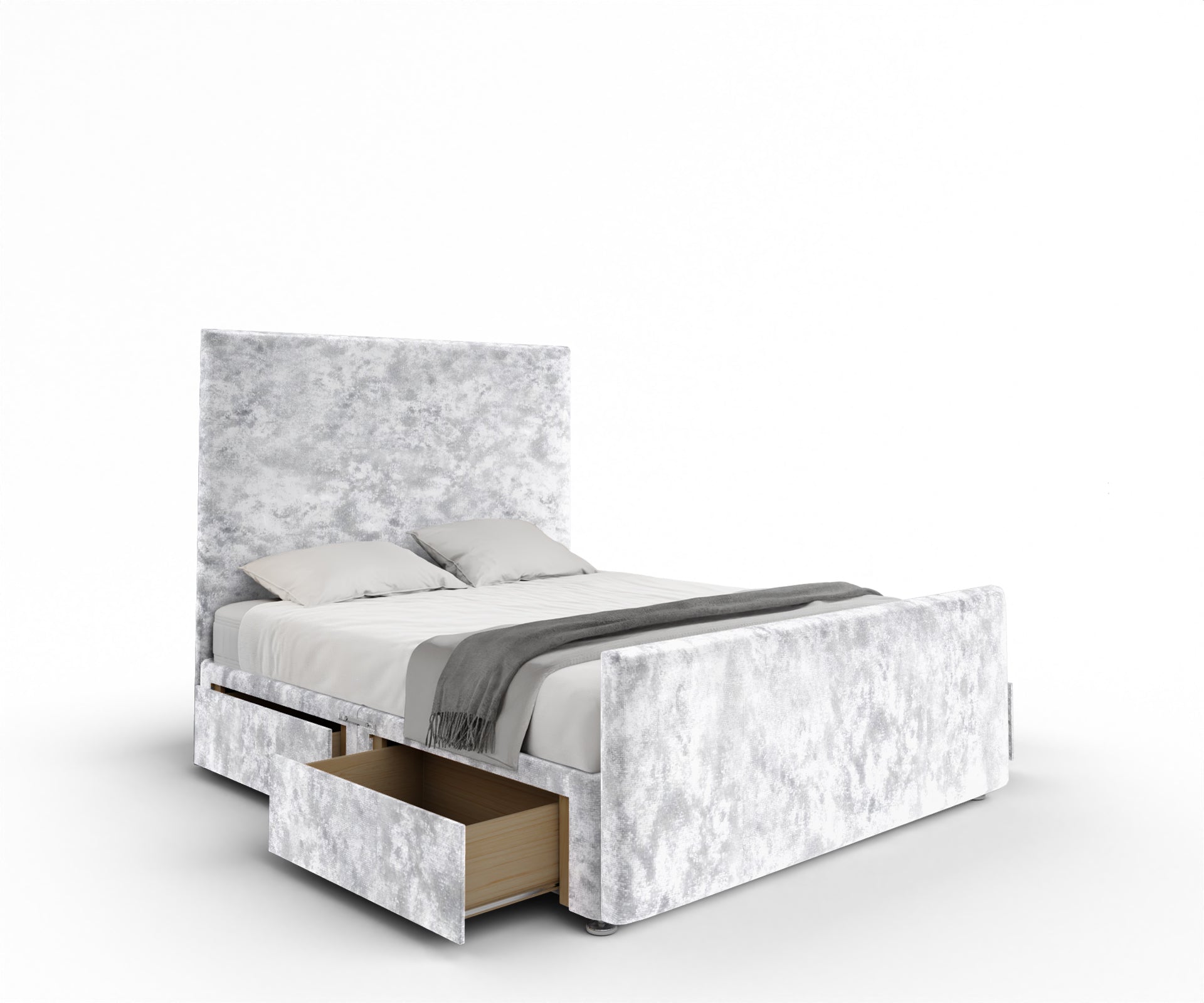 Olivia Plain Divan Bed Set With Footboard