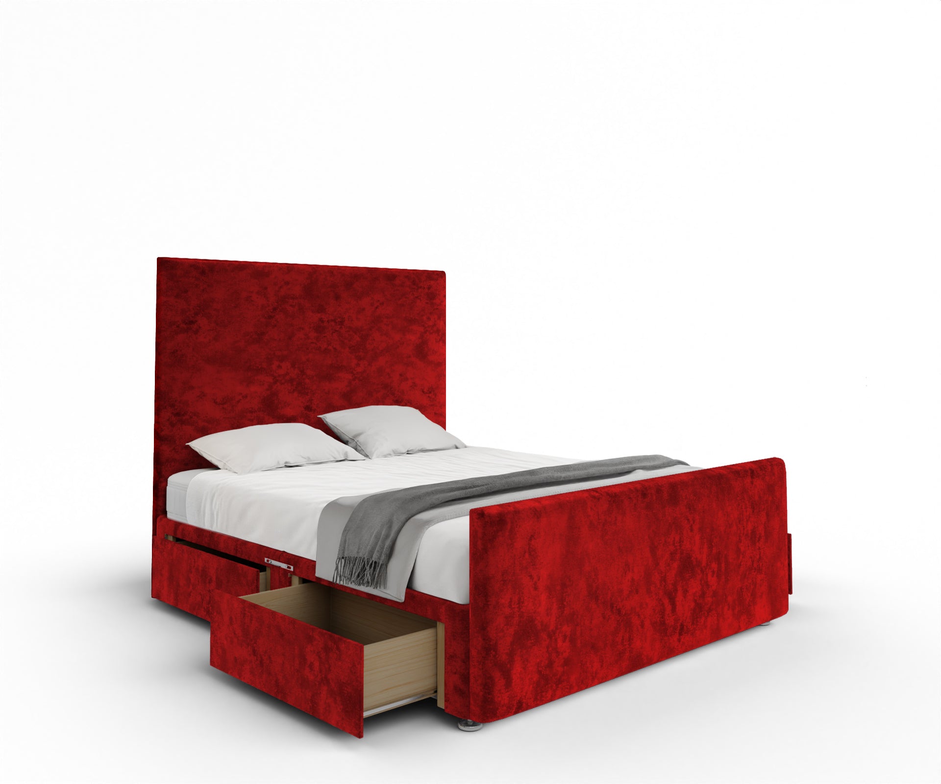 Olivia Plain Divan Bed Set With Footboard