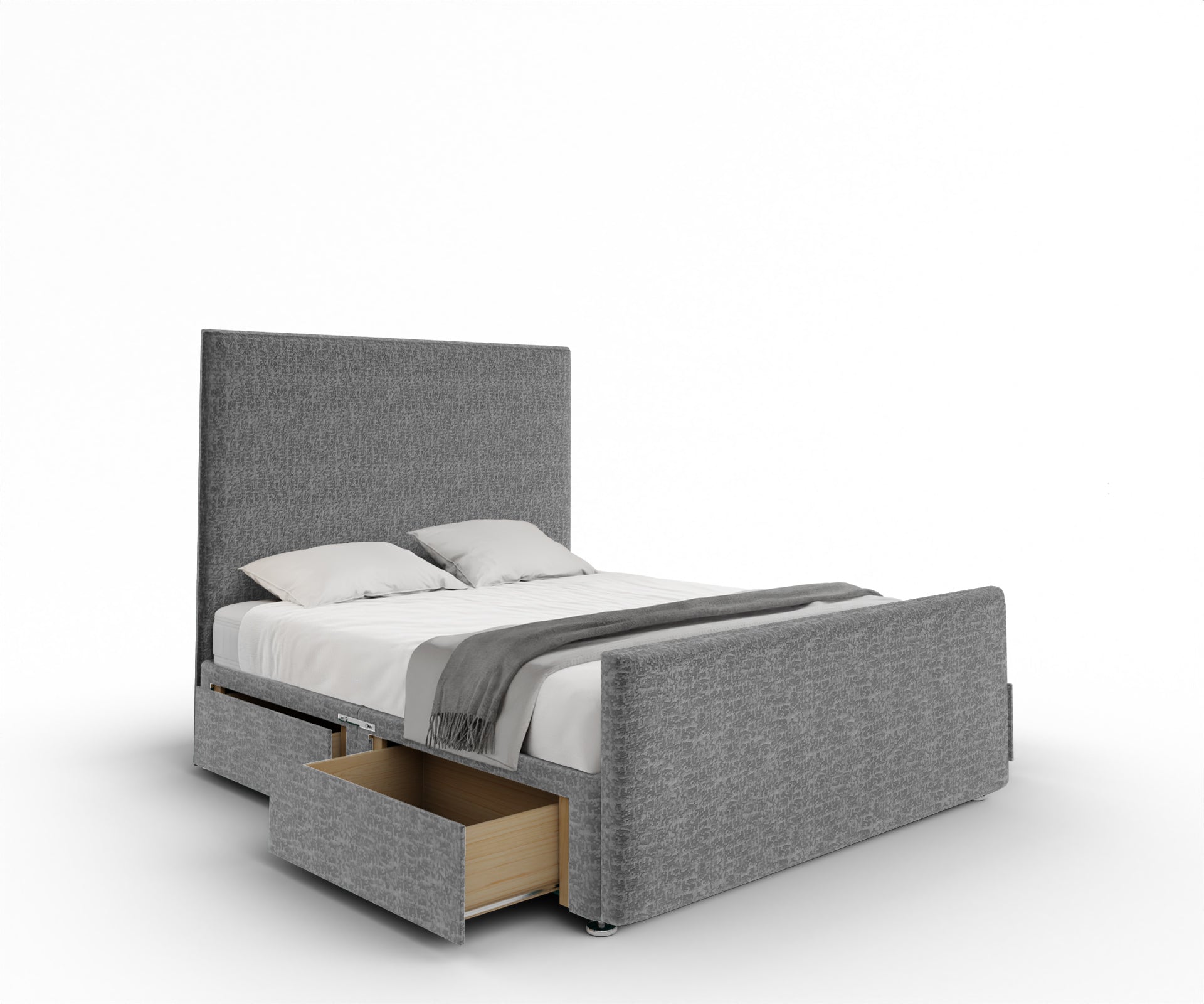 Olivia Plain Divan Bed Set With Footboard