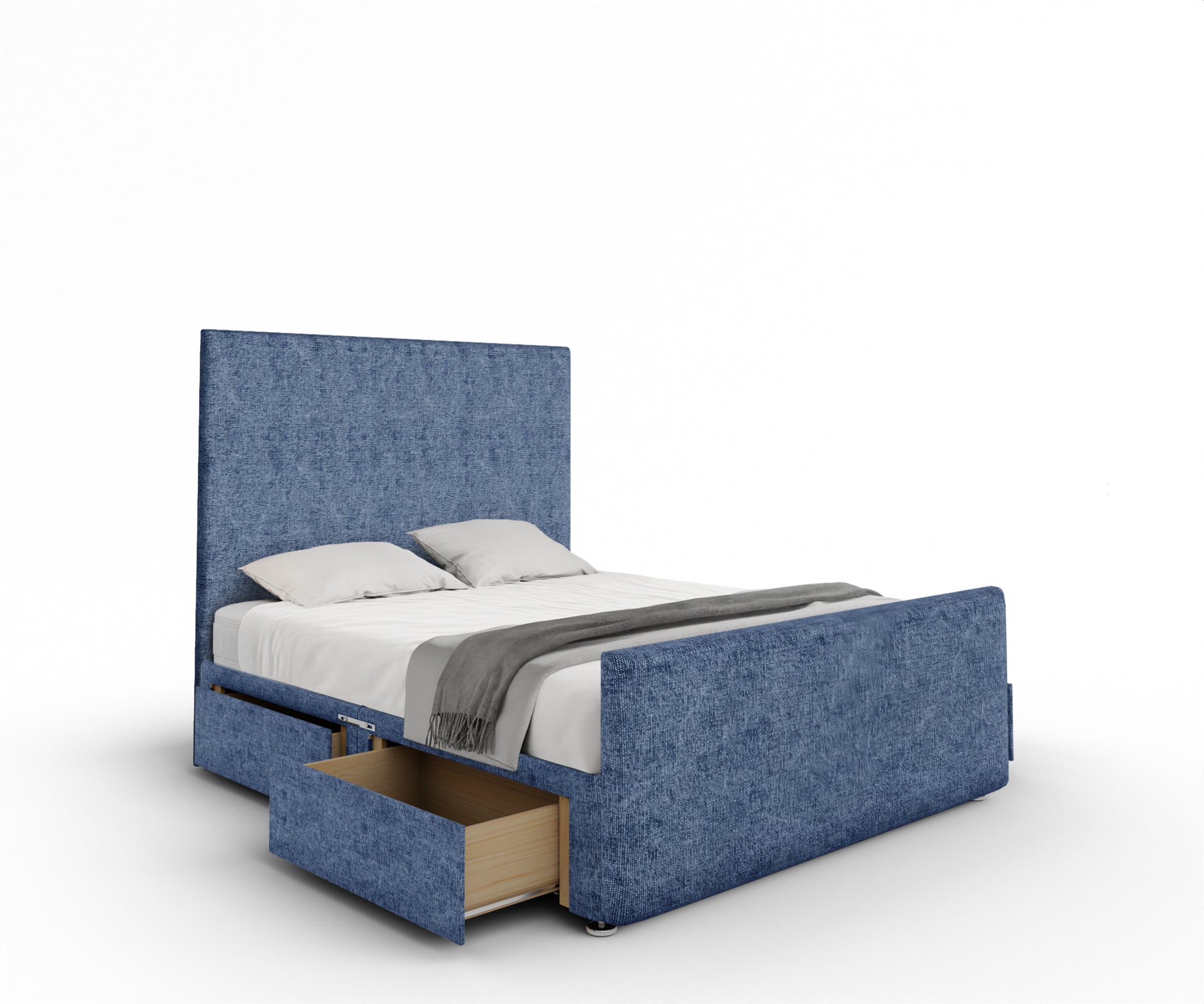 Olivia Plain Divan Bed Set With Footboard