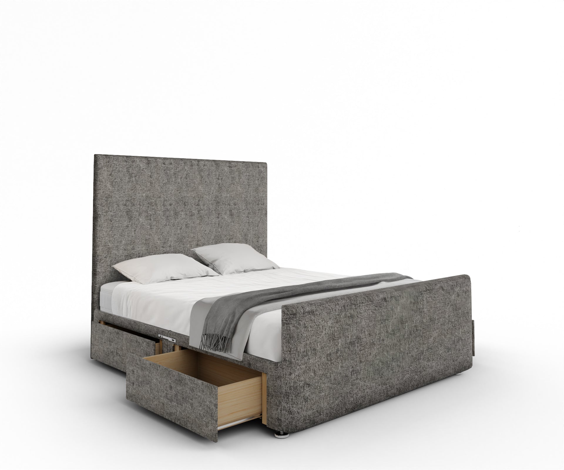 Olivia Plain Divan Bed Set With Footboard