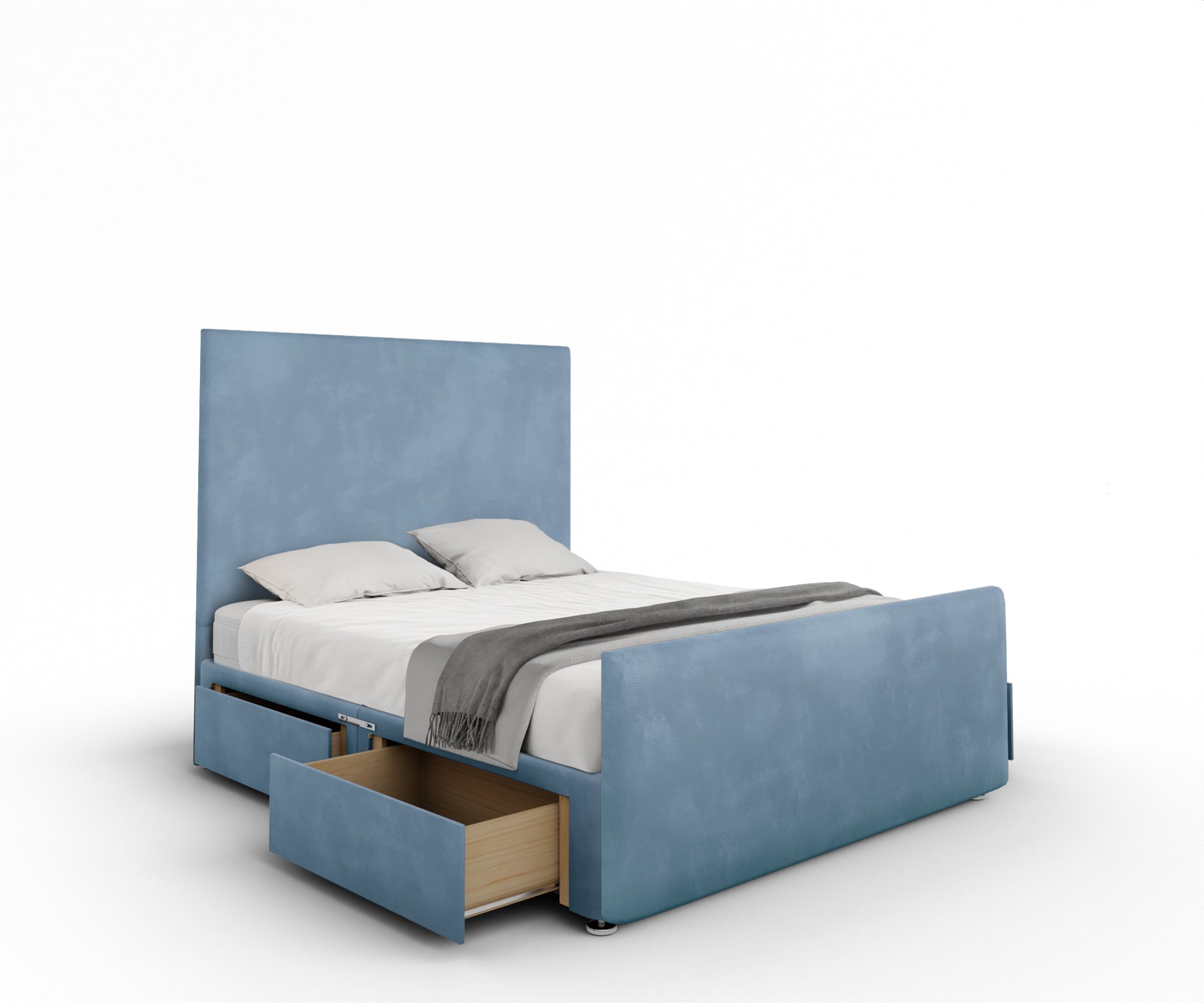 Olivia Plain Divan Bed Set With Footboard