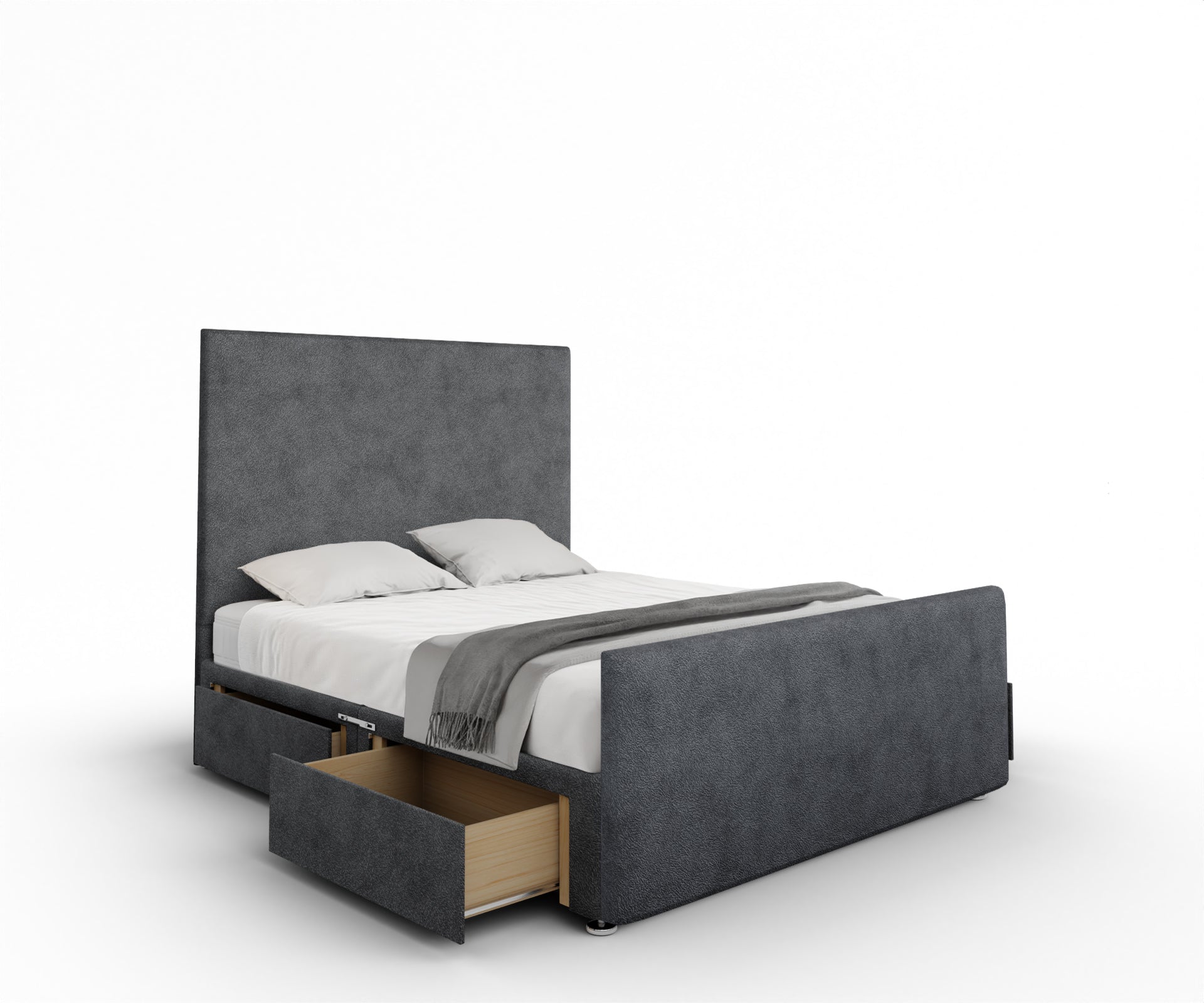 Olivia Plain Divan Bed Set With Footboard