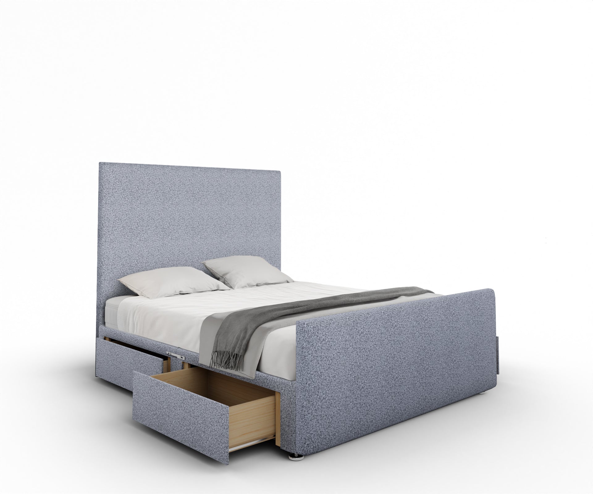 Olivia Plain Divan Bed Set With Footboard