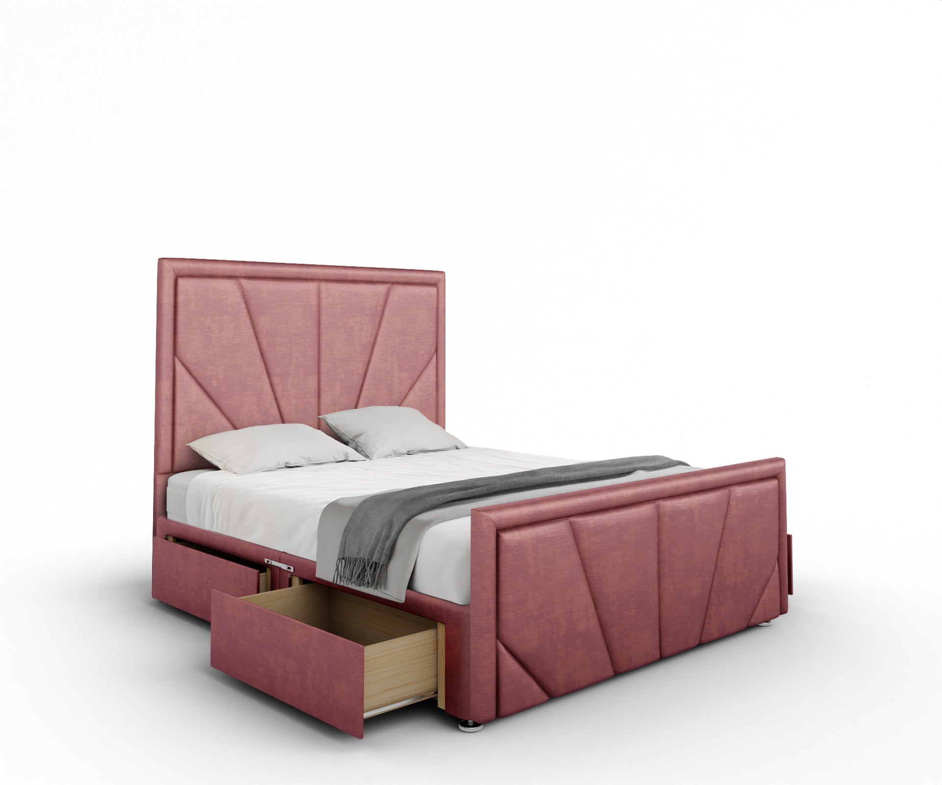 Paine Horizon Border Divan Bed Set With Footboard