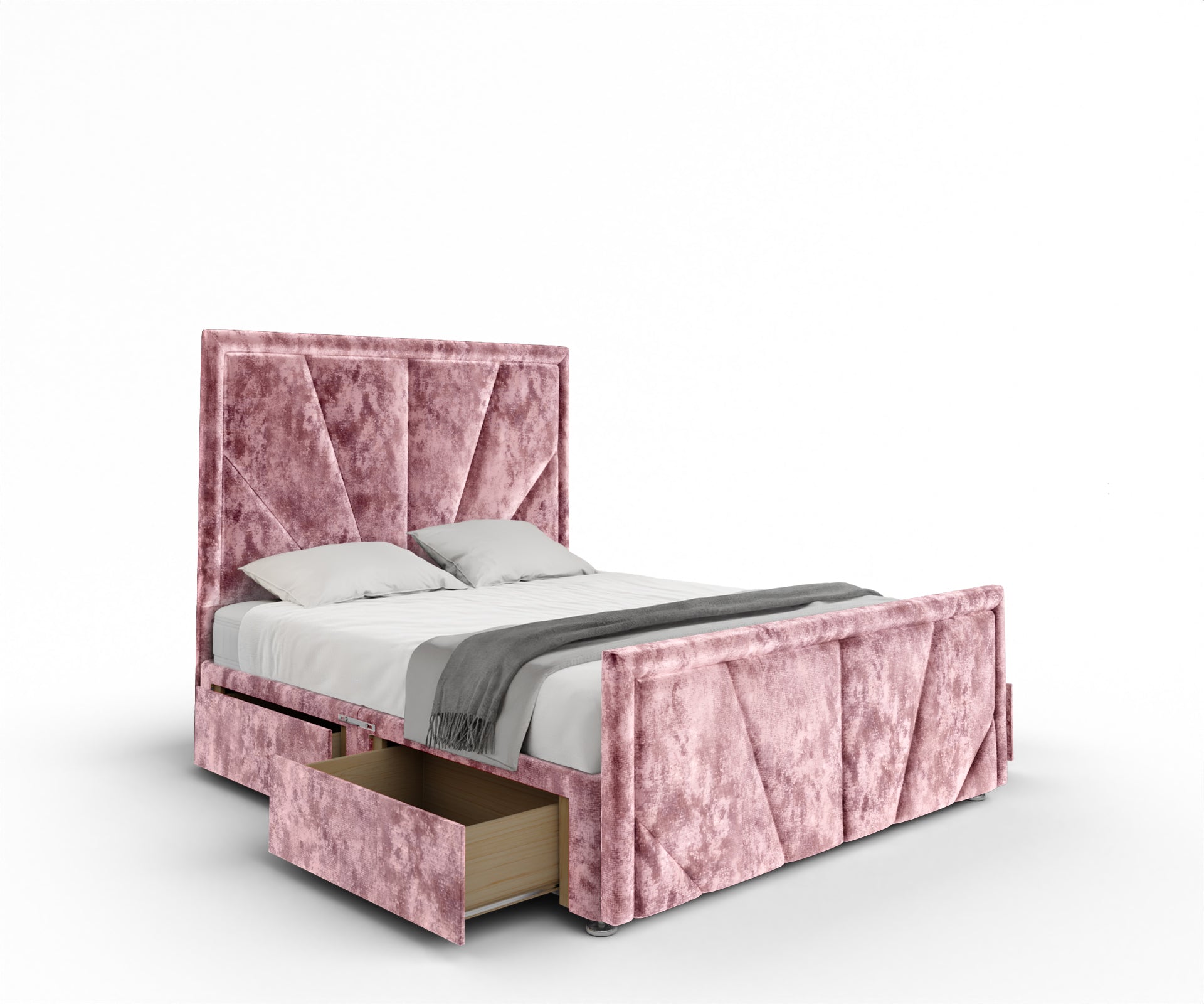 Paine Horizon Border Divan Bed Set With Footboard