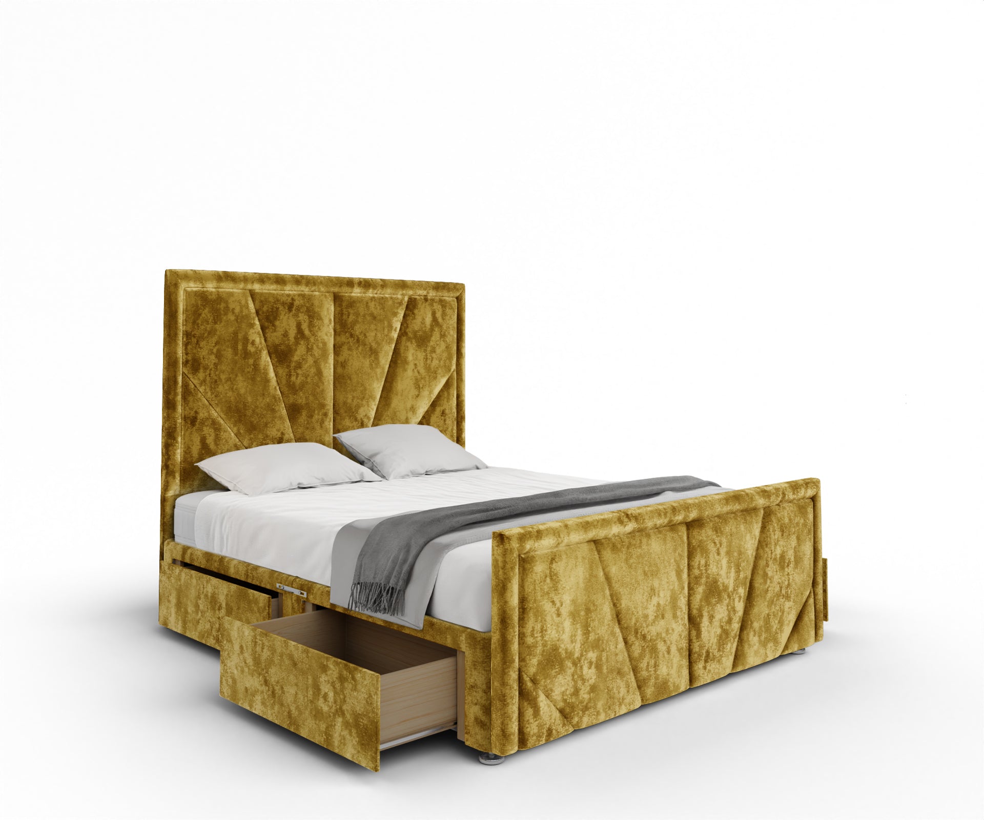 Paine Horizon Border Divan Bed Set With Footboard