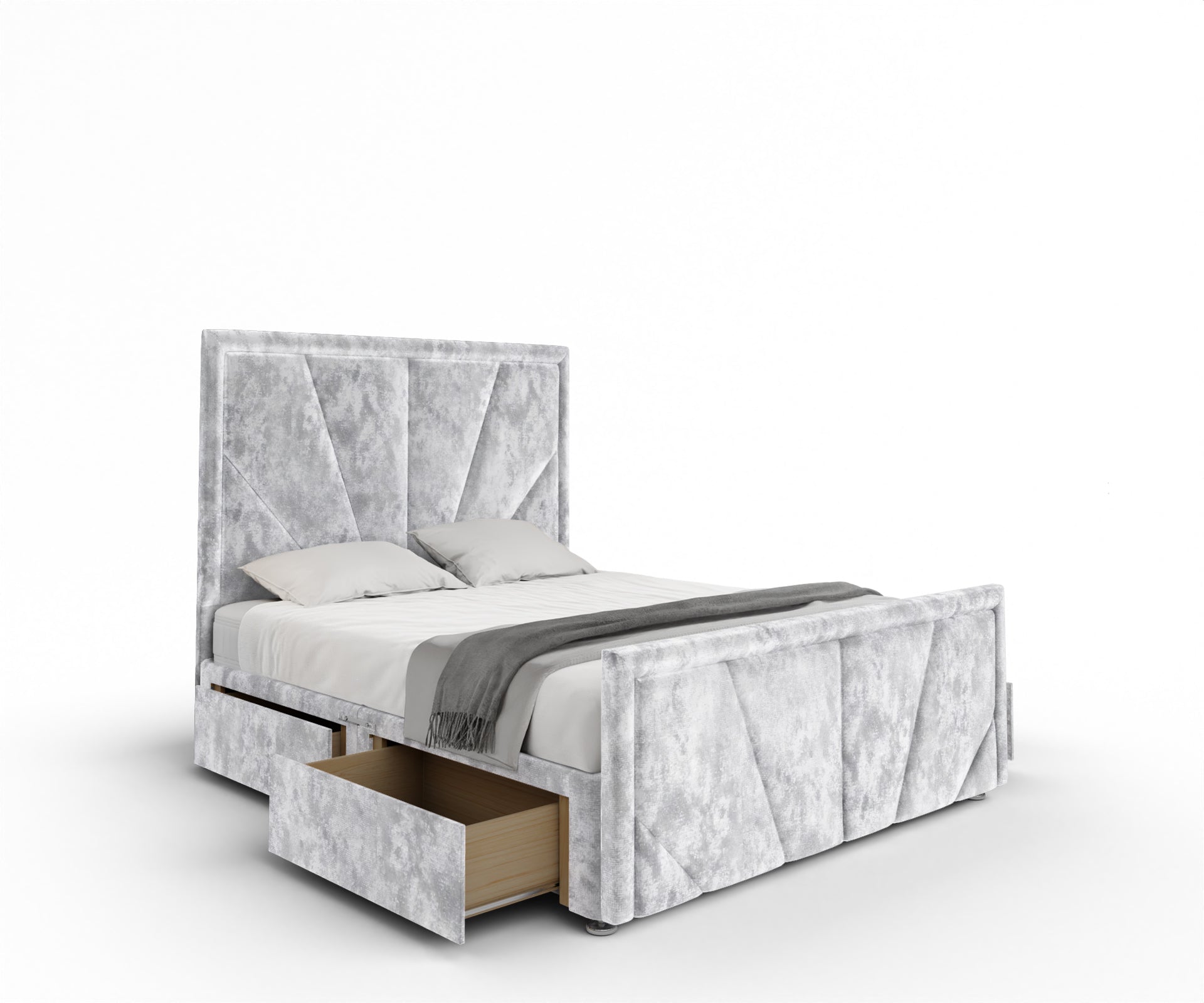 Paine Horizon Border Divan Bed Set With Footboard