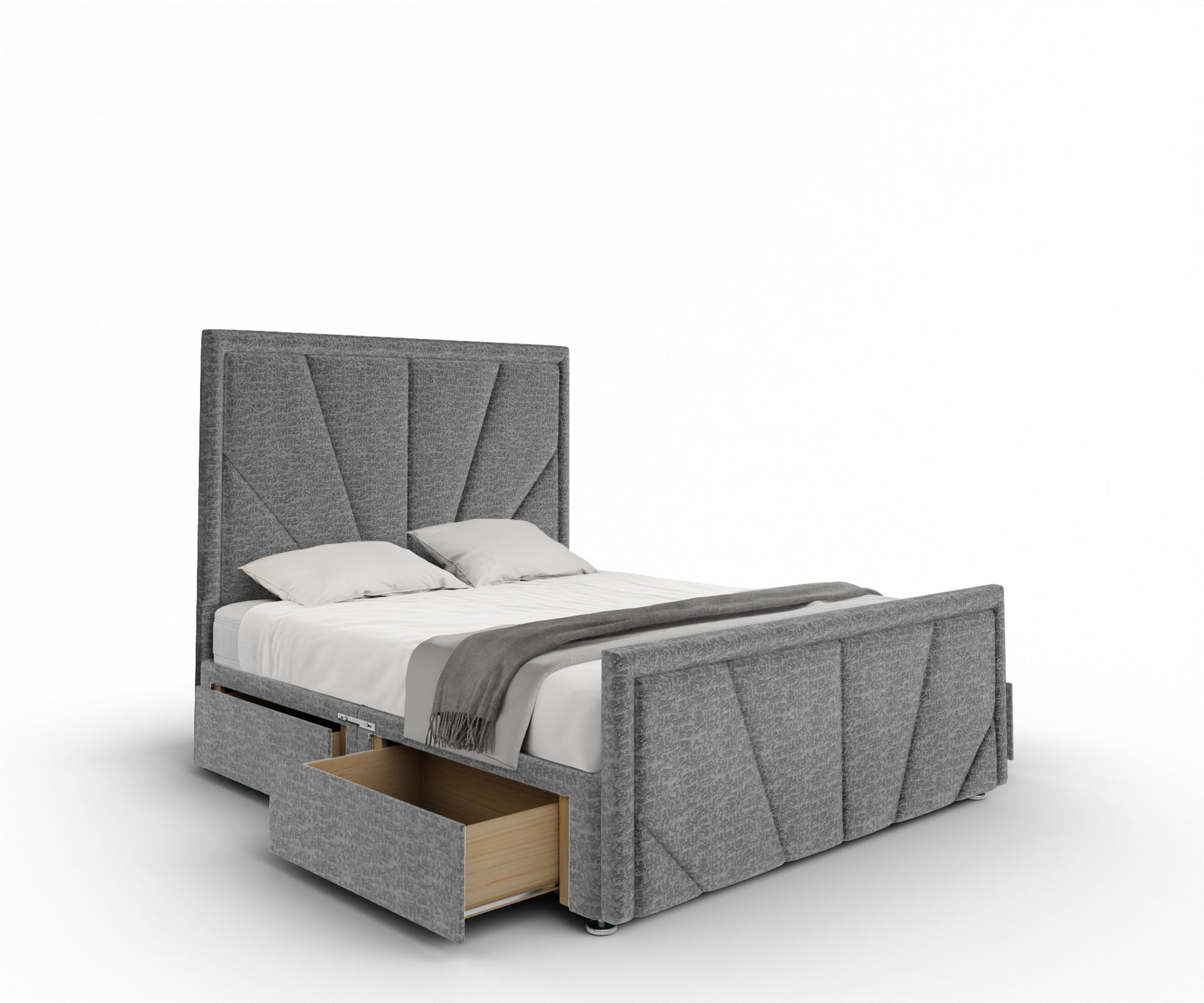 Paine Horizon Border Divan Bed Set With Footboard