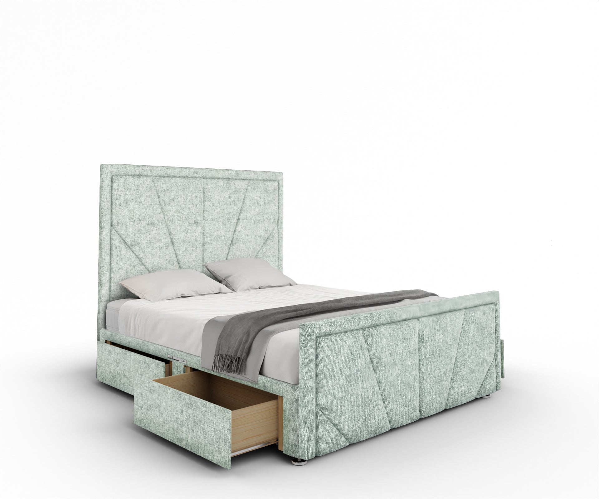 Paine Horizon Border Divan Bed Set With Footboard