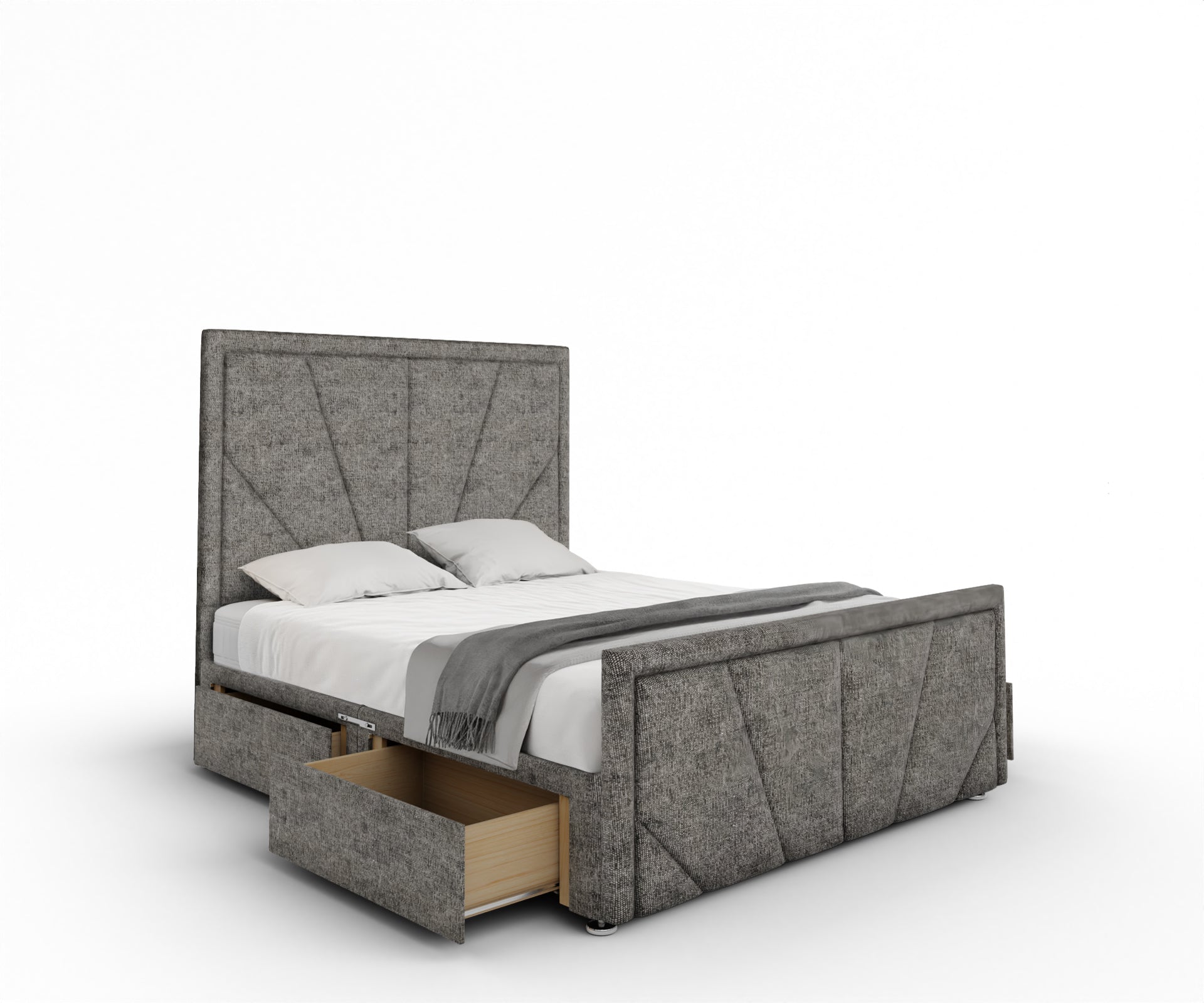 Paine Horizon Border Divan Bed Set With Footboard