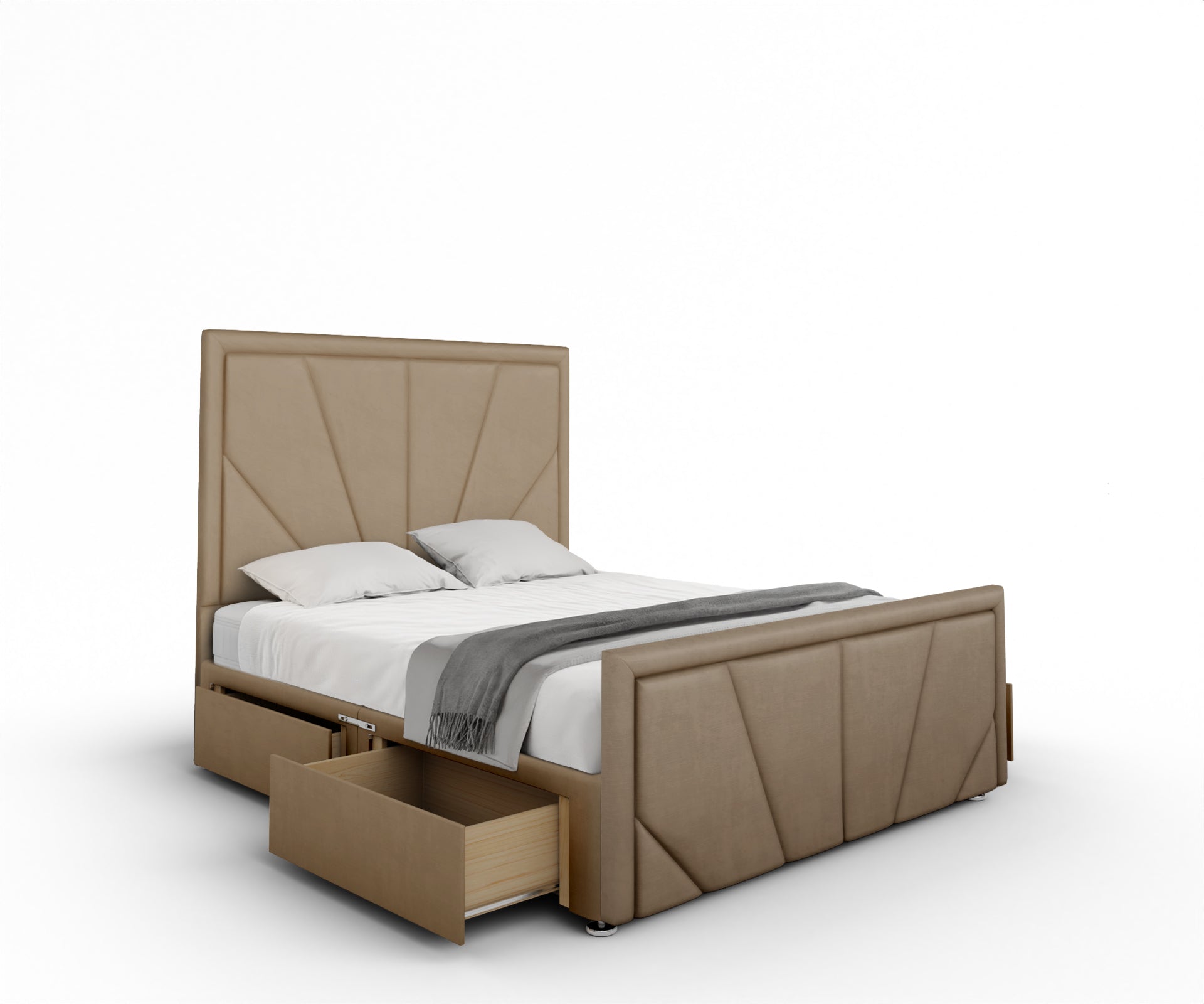 Paine Horizon Border Divan Bed Set With Footboard