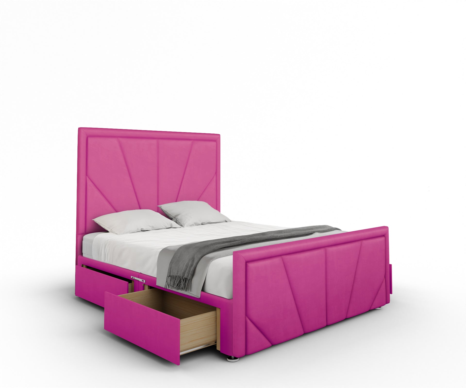 Paine Horizon Border Divan Bed Set With Footboard