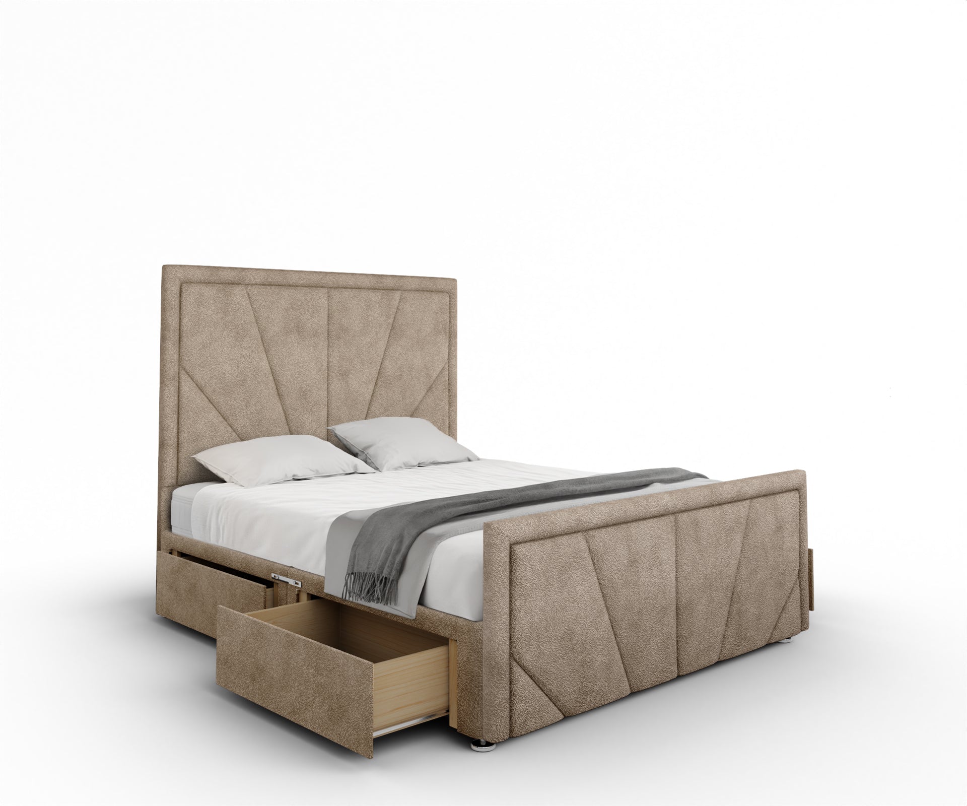 Paine Horizon Border Divan Bed Set With Footboard