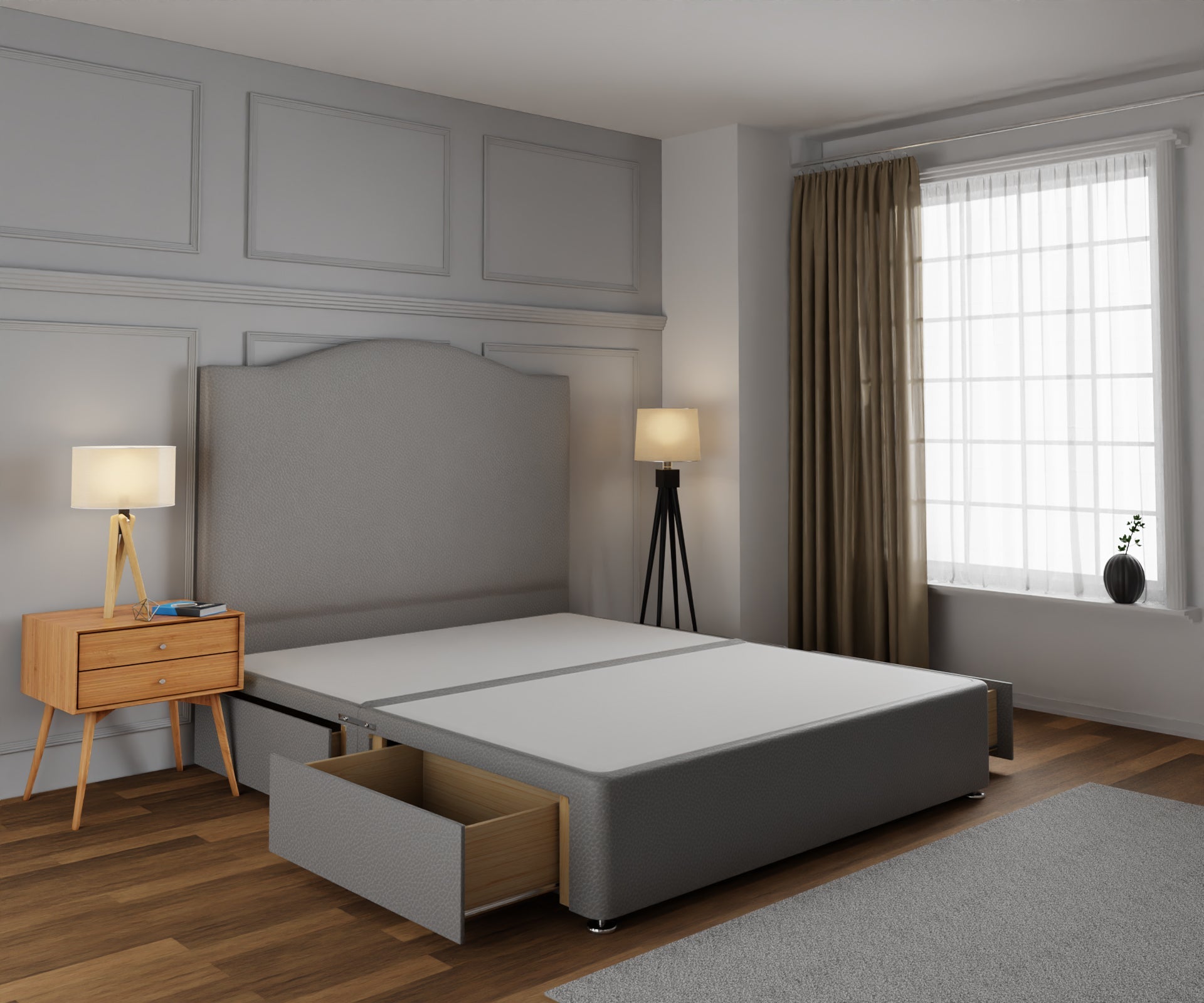 Rose Divan Bed Base and Headboard