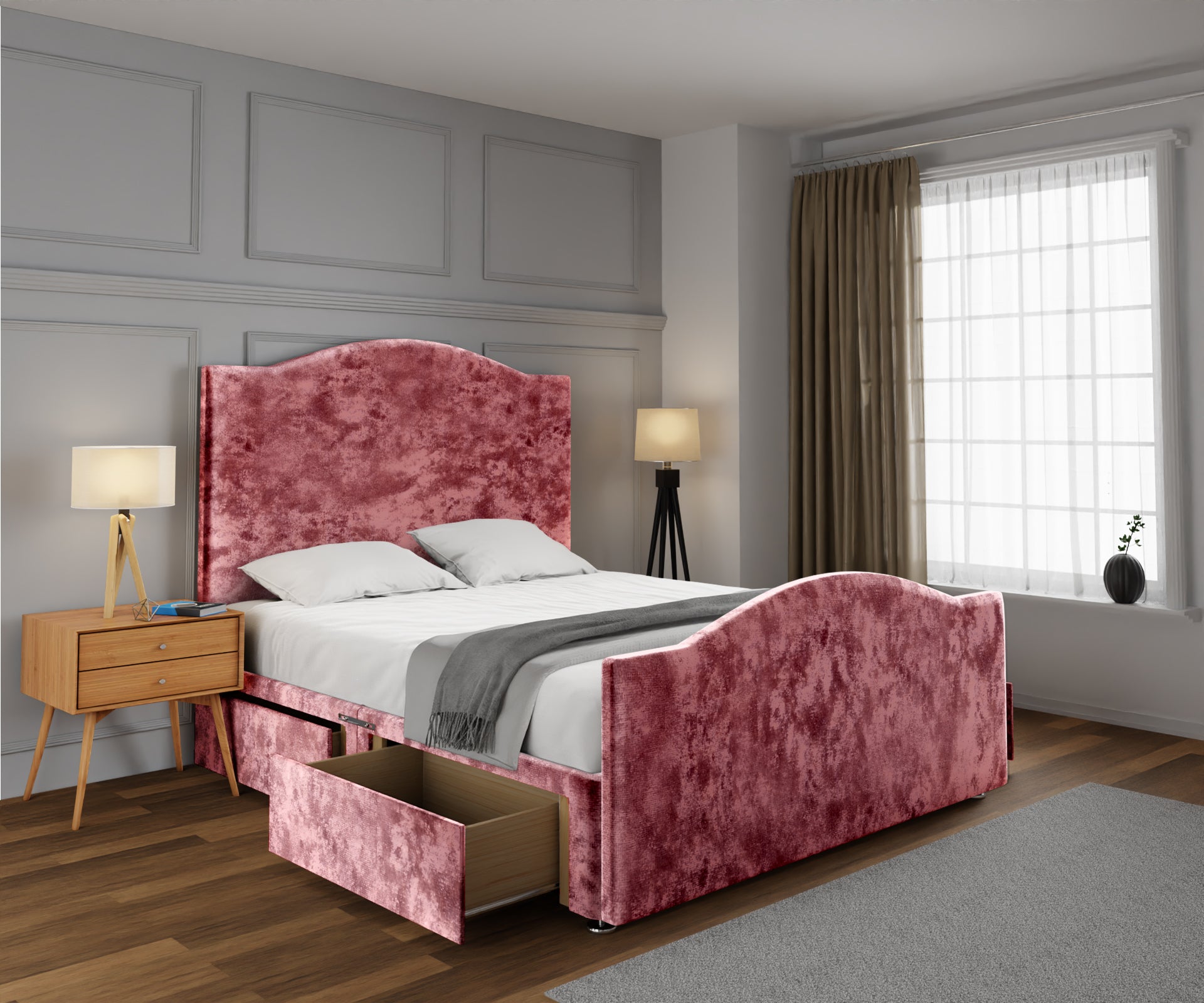 Rose Divan Bed Set With Footboard