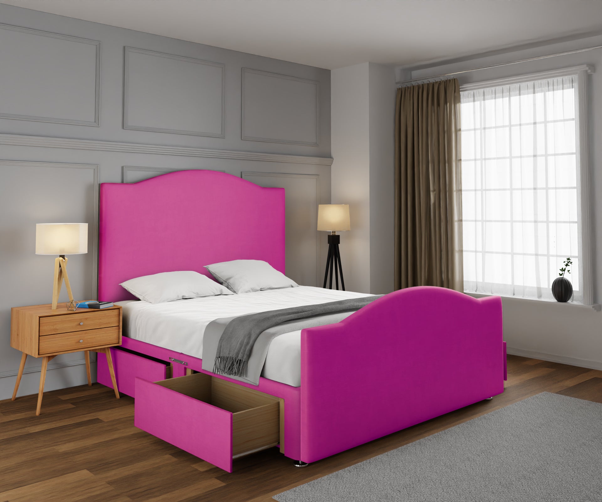 Rose Divan Bed Set With Footboard