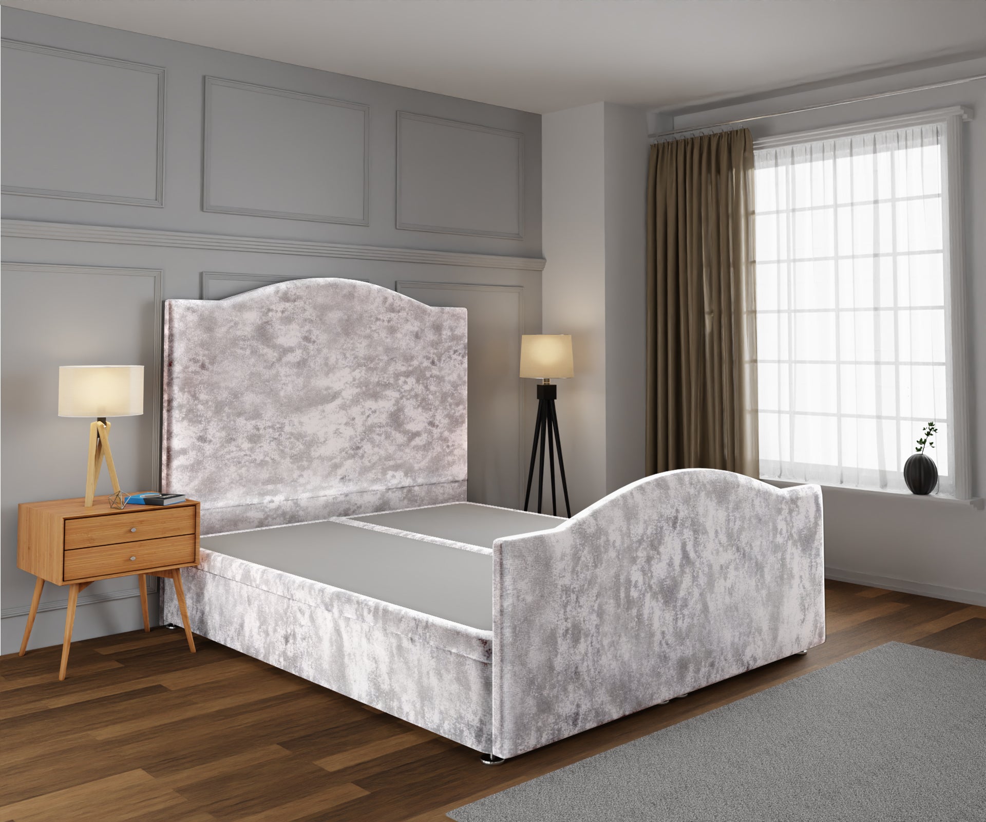 Rose Ottoman Storage Divan Bed Base And Headboard With Footboard