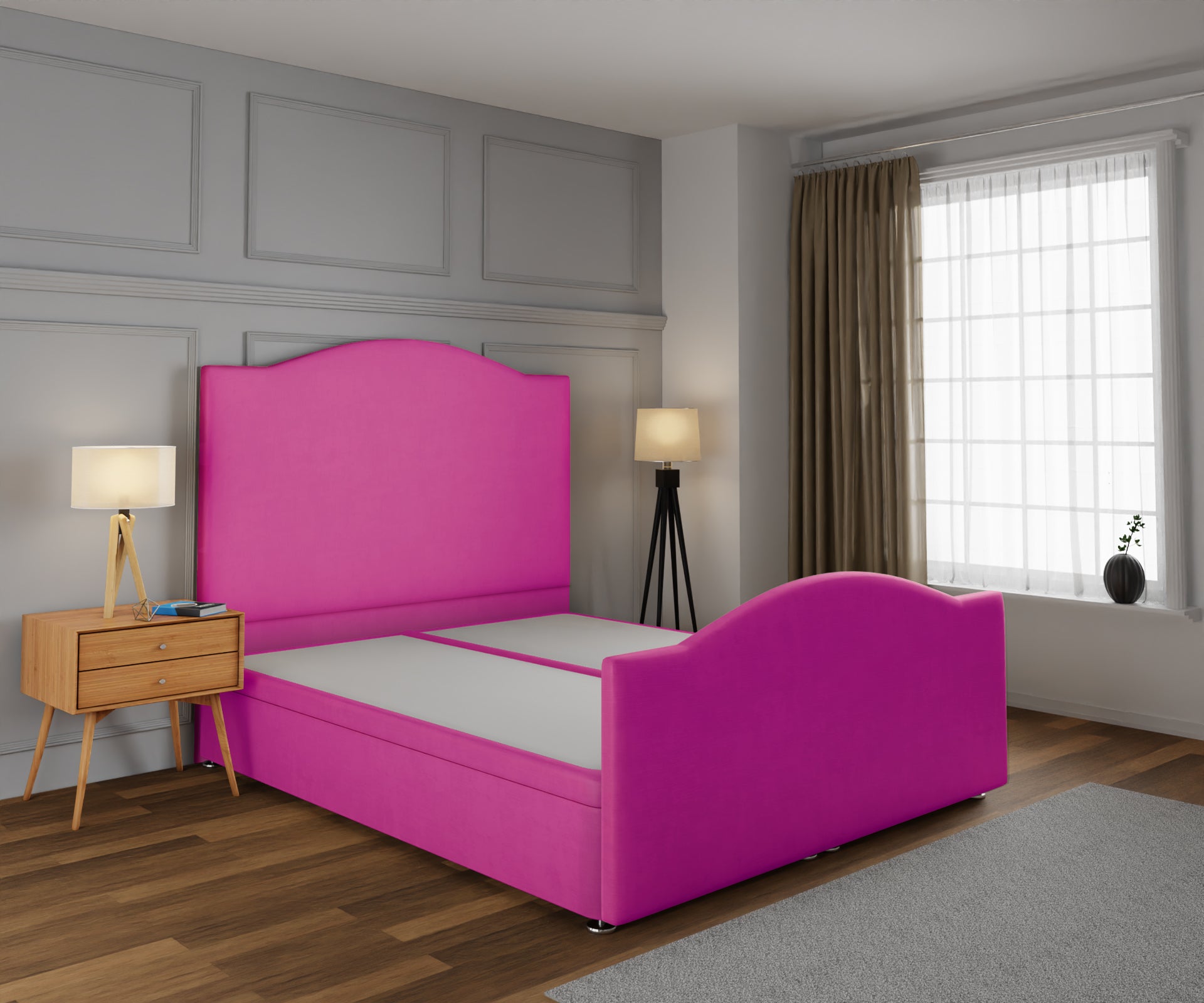 Rose Ottoman Storage Divan Bed Base And Headboard With Footboard