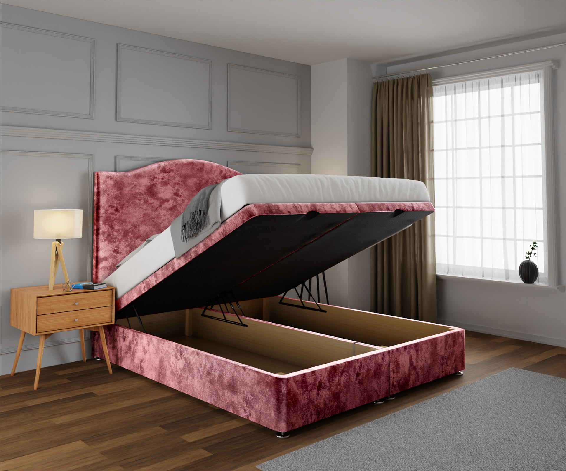 Rose Ottoman Storage Divan Bed Set