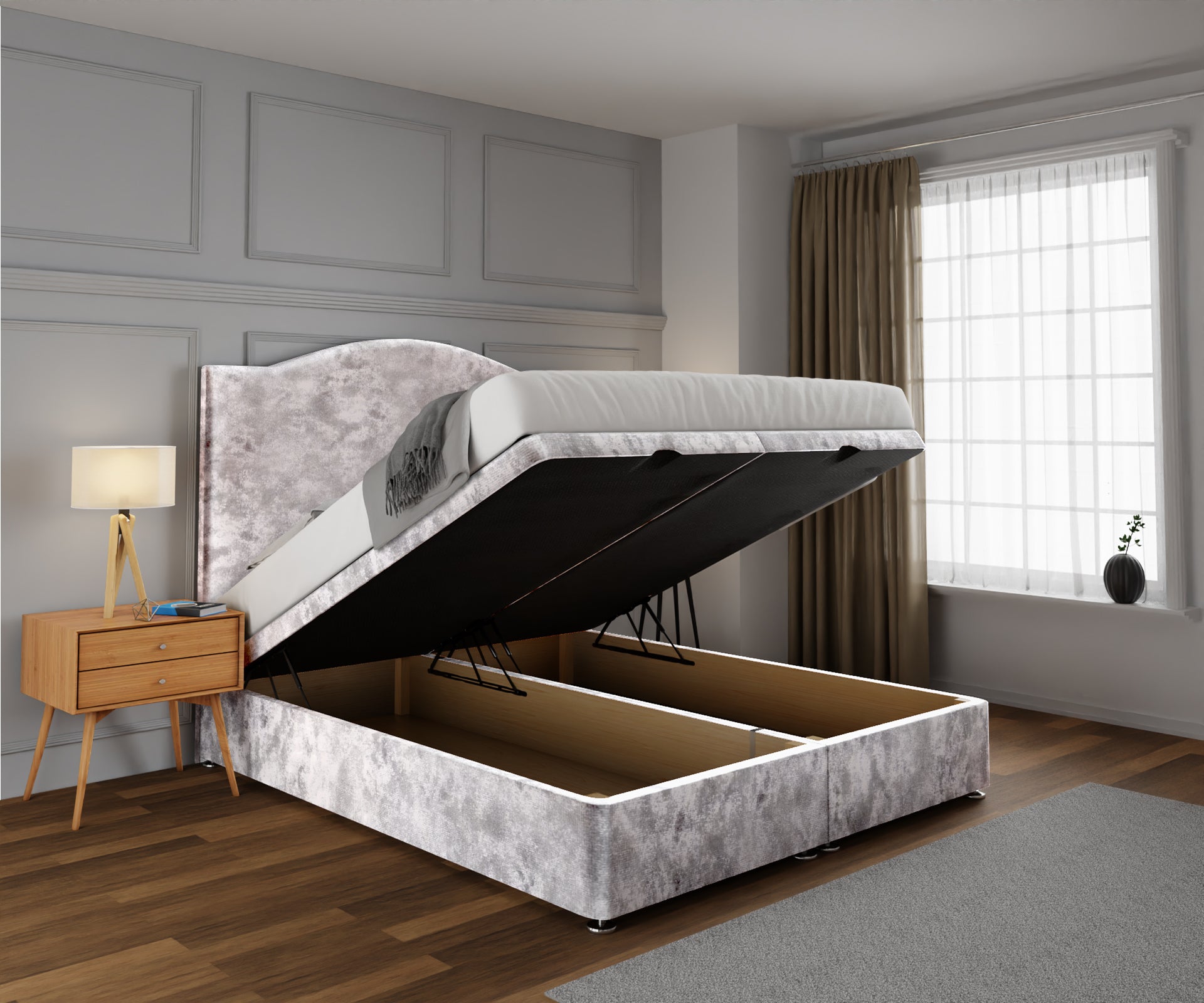 Rose Ottoman Storage Divan Bed Set