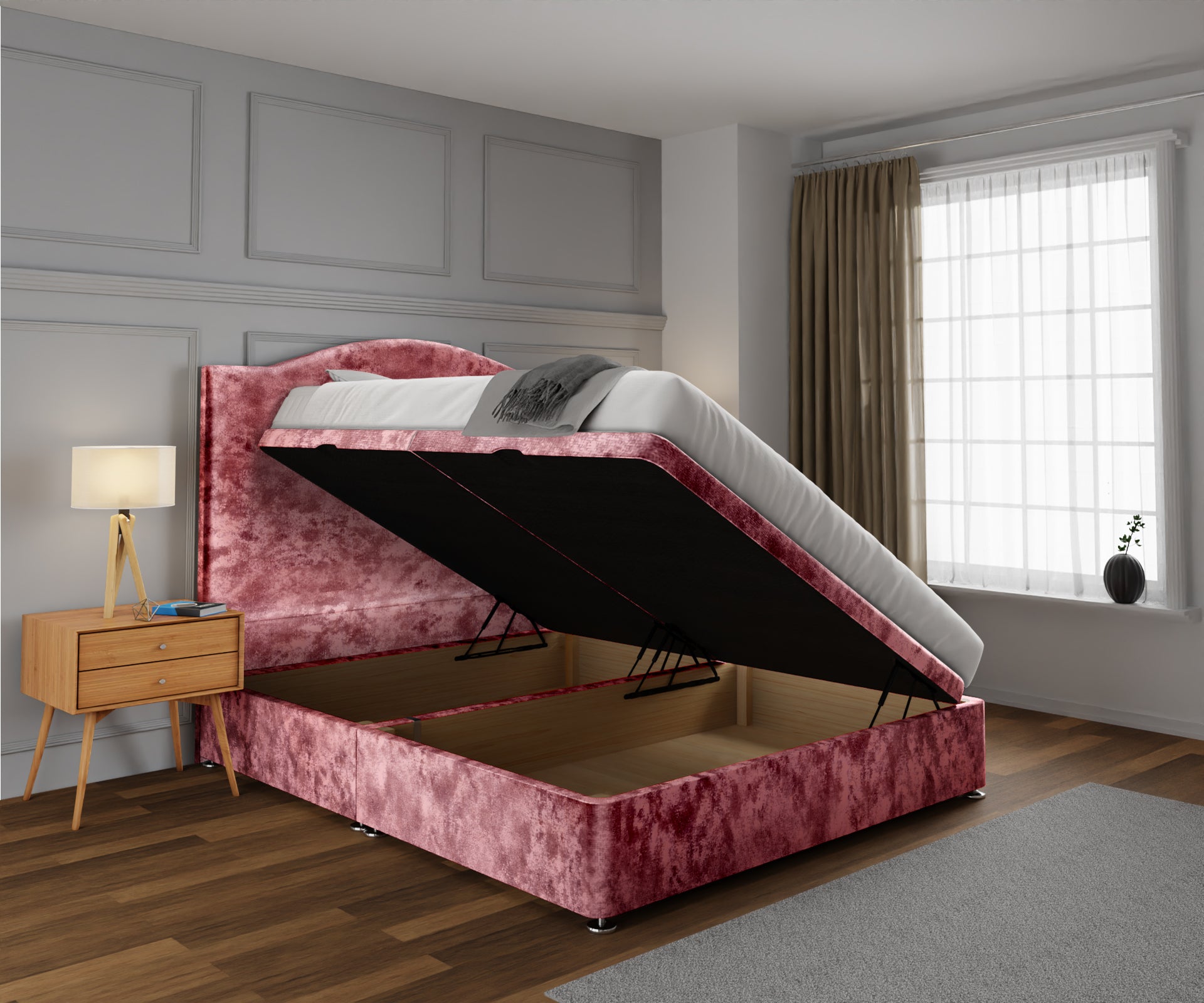 Rose Ottoman Storage Divan Bed Set